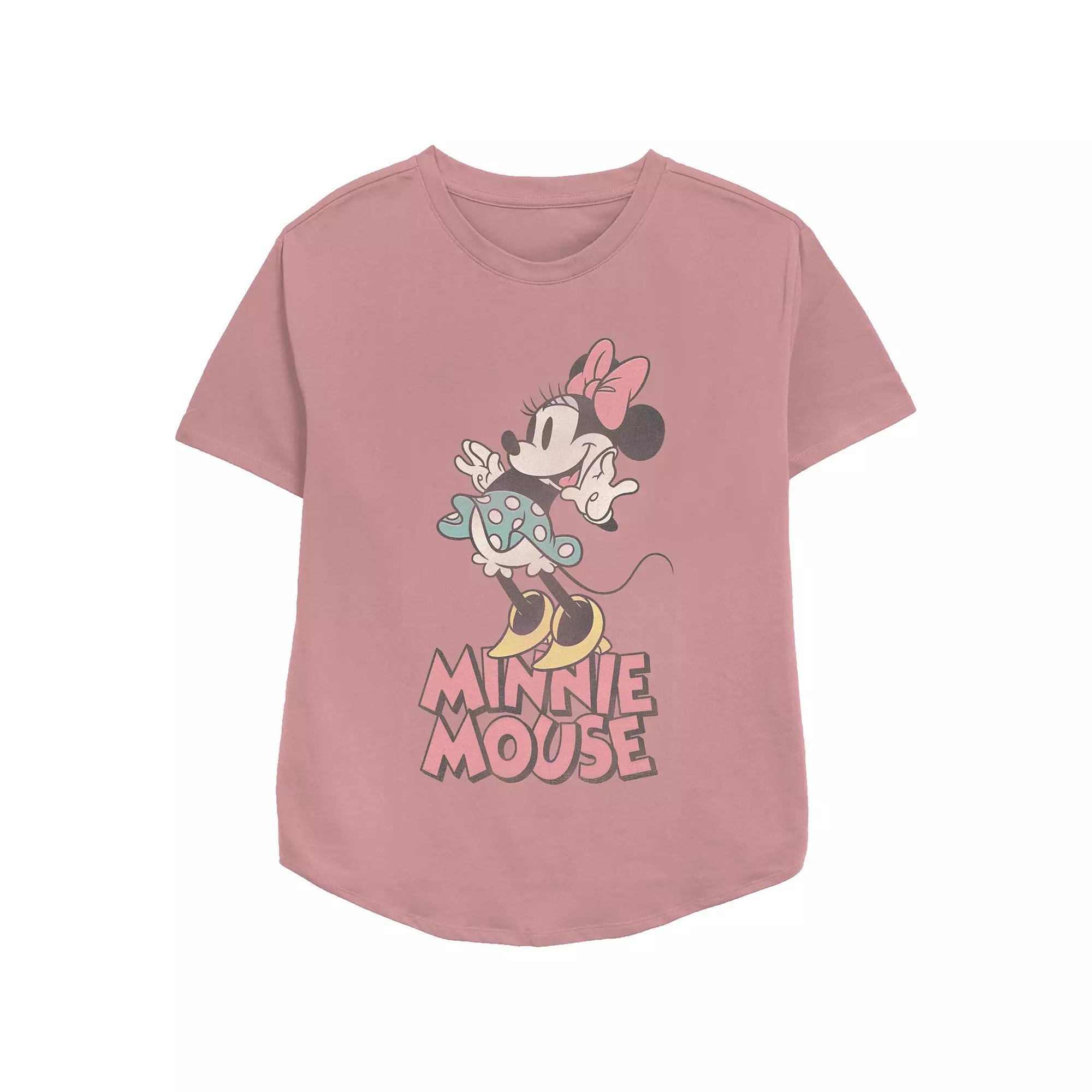 Disney's Minnie Mouse Classic Pose Women's Relaxed Fit Graphic Tee, Size: Large, Pink Product Image