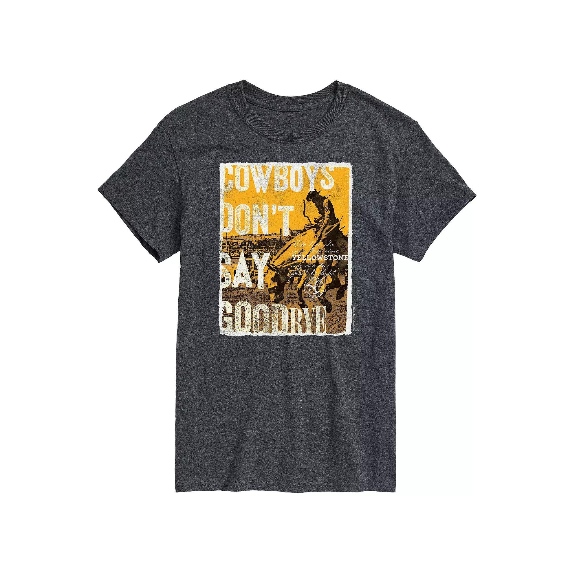 Mens Yellowstone Cowboys Dont Say Goodbye Graphic Tee Red Product Image
