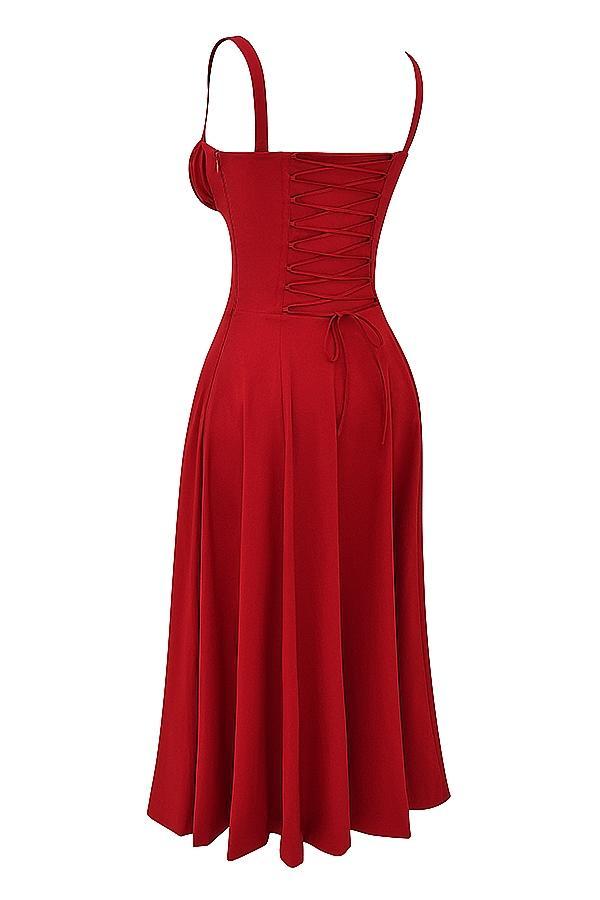 Carmen  red rose bustier sundress Product Image