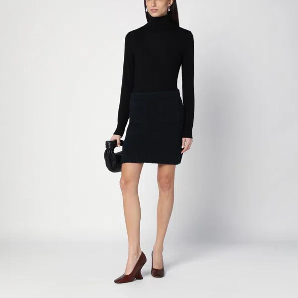 BOTTEGA VENETA Boucle-knit Wool-blend Mini Skirt In Blue Product Image