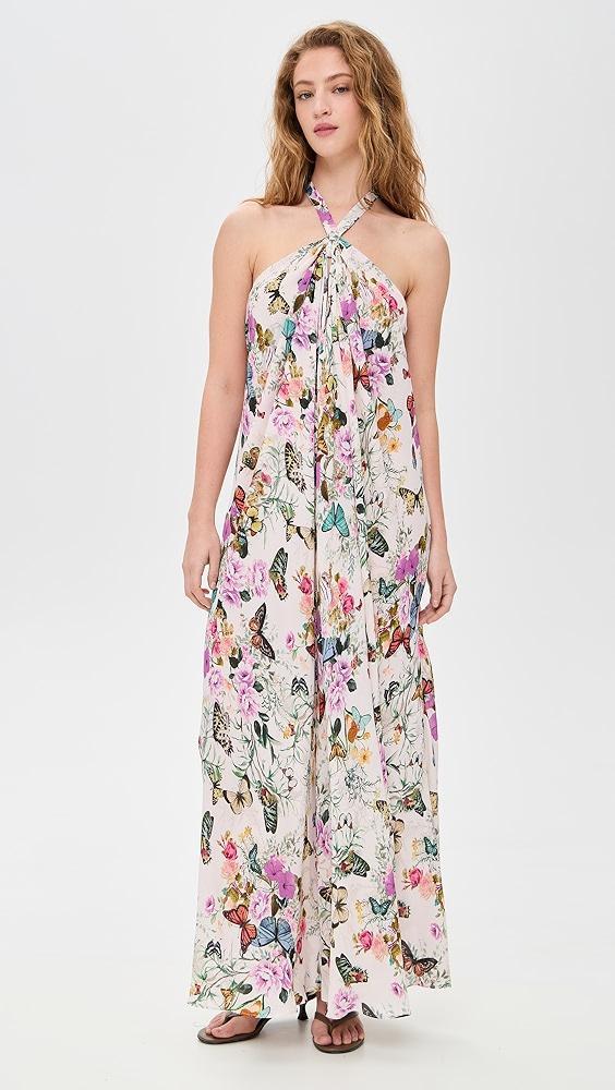 L'AGENCE Geneva Butterfly Keyhole Halter Maxi Dress | Shopbop Product Image