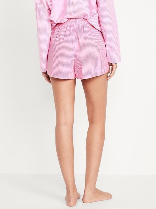 High-Waisted Poplin Pajama Short Product Image
