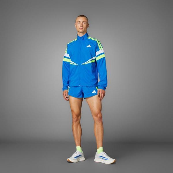 adidas Adizero Retro Running Jacket Blue S Mens Product Image