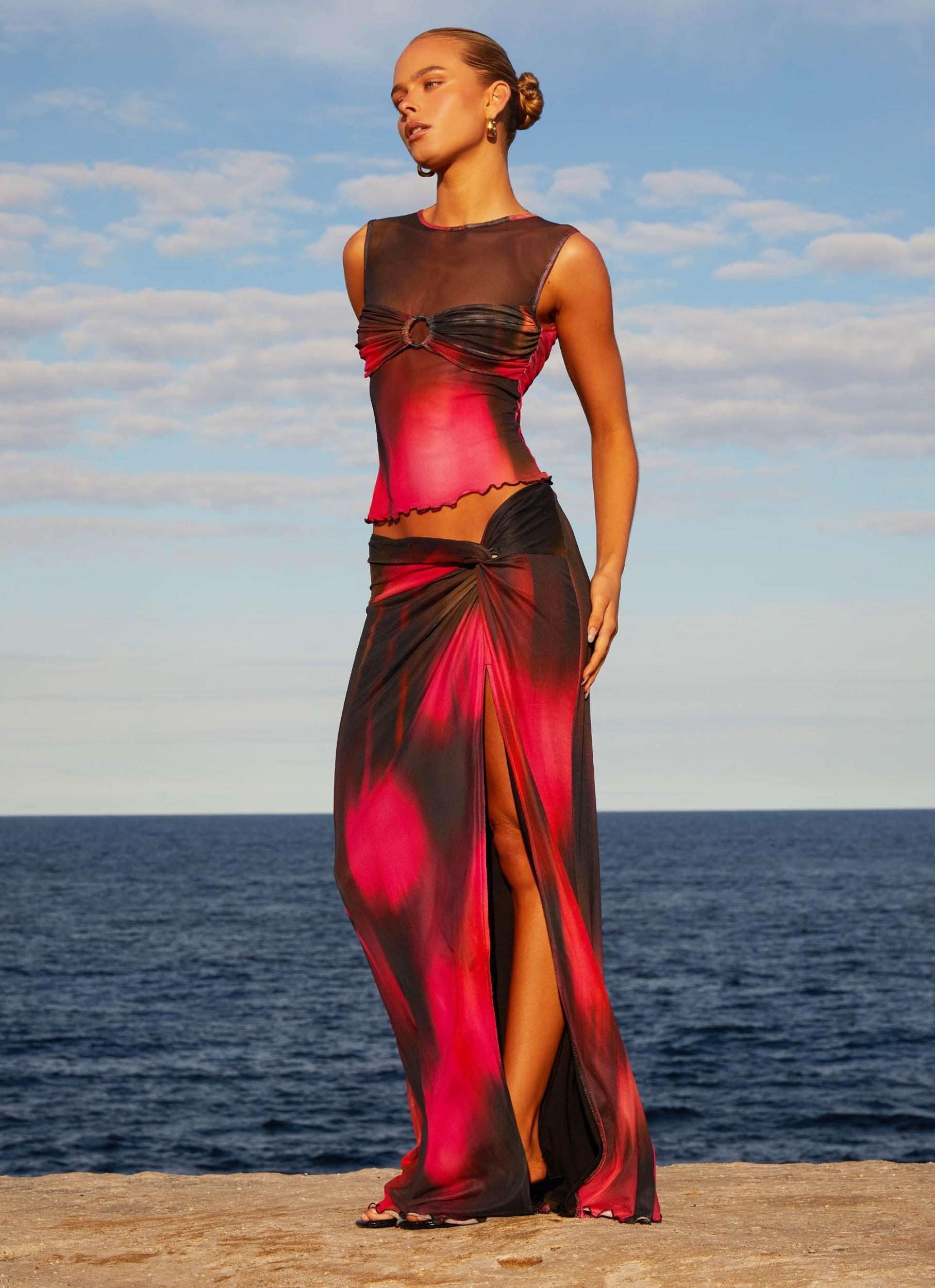 Caprise Mesh Tank - Pink Print Product Image