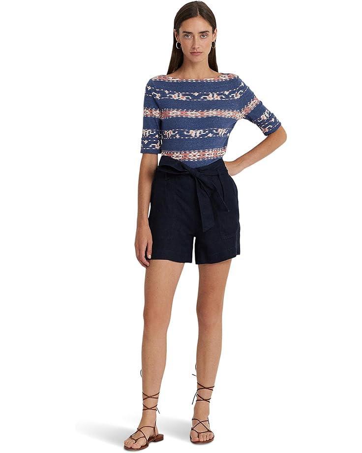 Floral Stretch Cotton Boatneck Tee Product Image