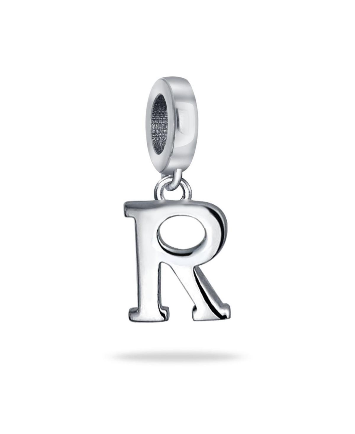 Bling Jewelry Dangle Block Letter A-z Alphabet Initial Charm Bead For Women Solid .925 Sterling Silver Fits European Bracelet Product Image