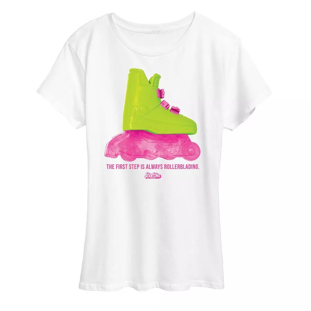Plus Size Barbie The Movie Rollerblading Barbie Graphic Tee, Womens Product Image
