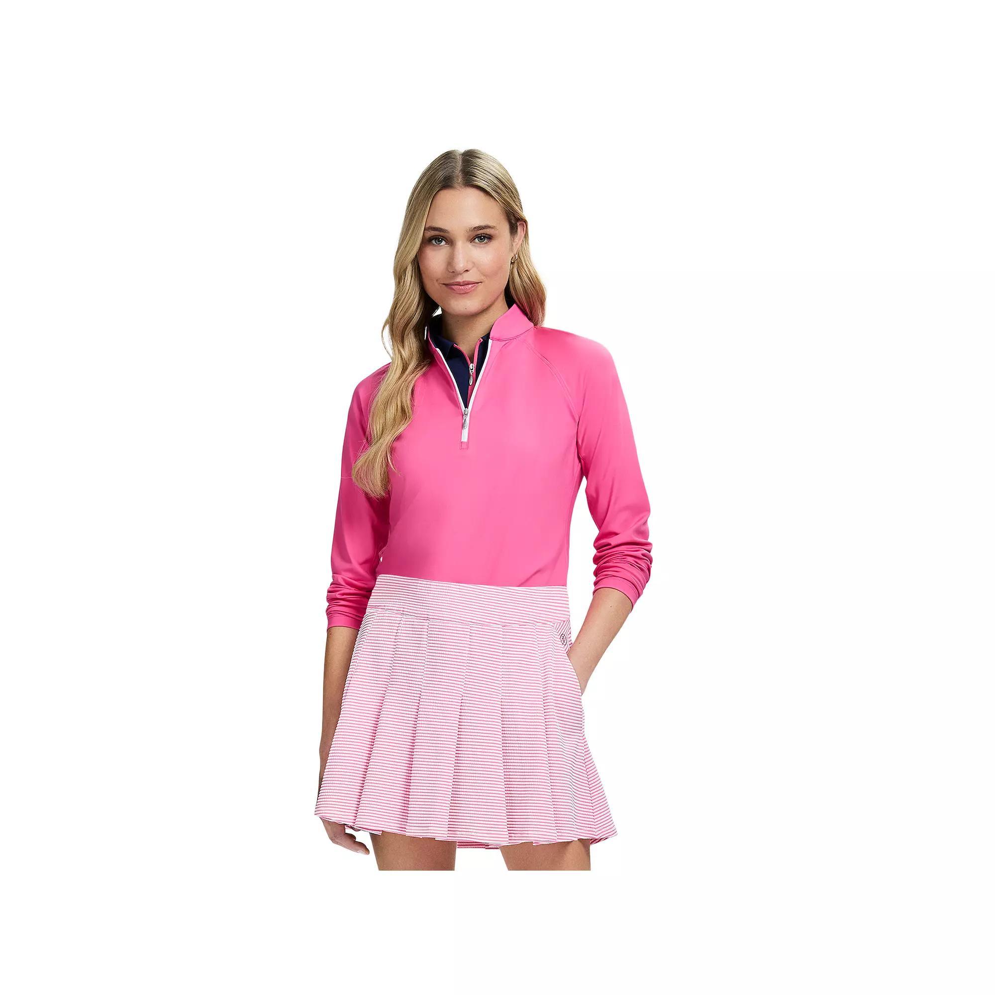 Women's IZOD Paloma Knit Quarter-Zip Pullover, Size: XXL, Pink Product Image