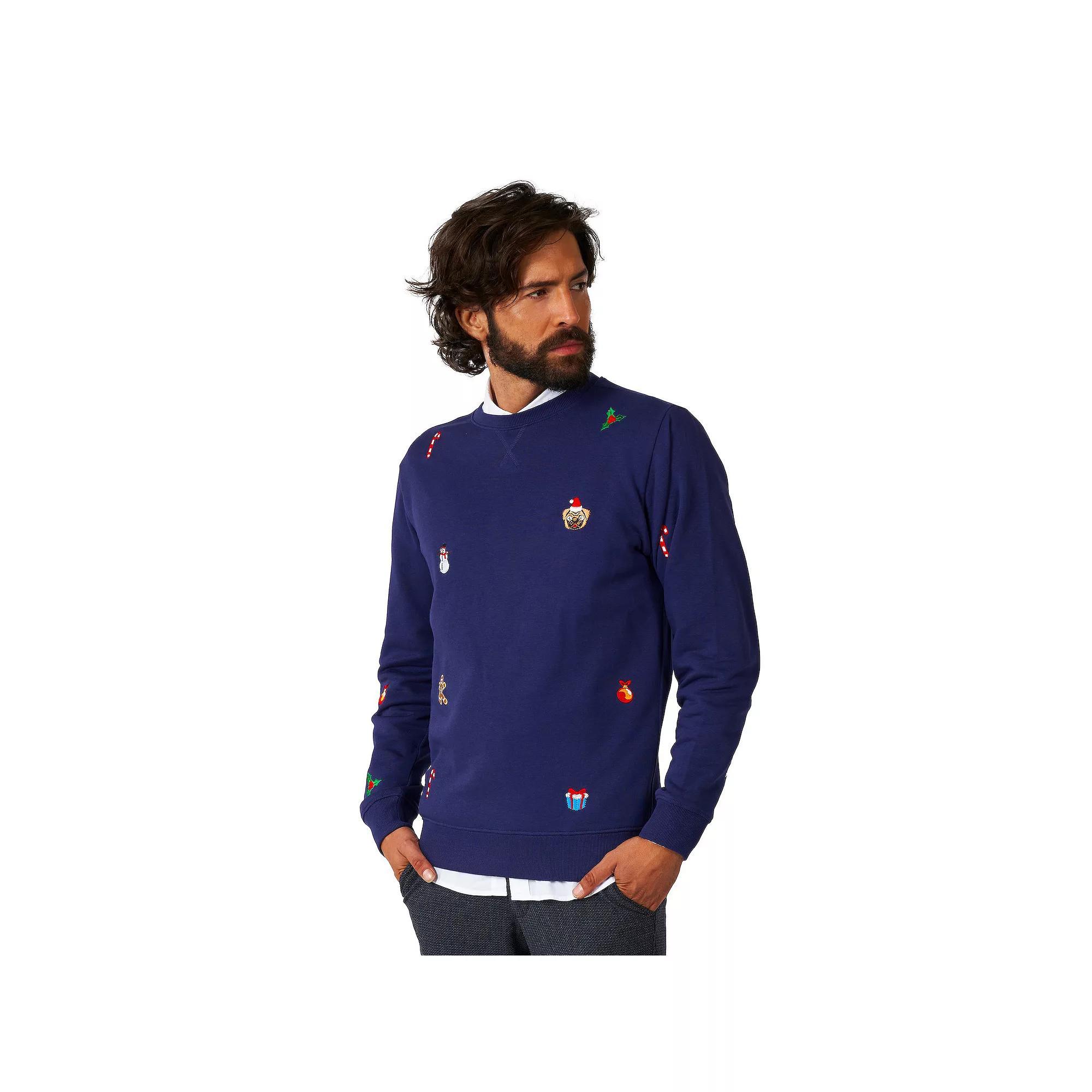 Mens OppoSuits Christmas Icons Navy Christmas Sweatshirt Product Image