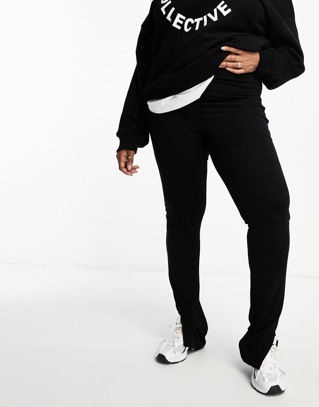 ASOS DESIGN Curve legging with side split in black Product Image