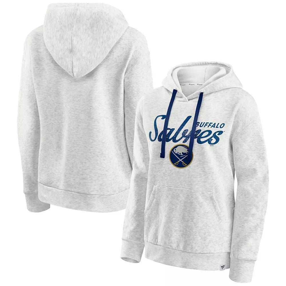 Women's Fanatics  Oatmeal Buffalo Sabres True Classics Quilted Pullover Hoodie, Size: Medium, Team Product Image