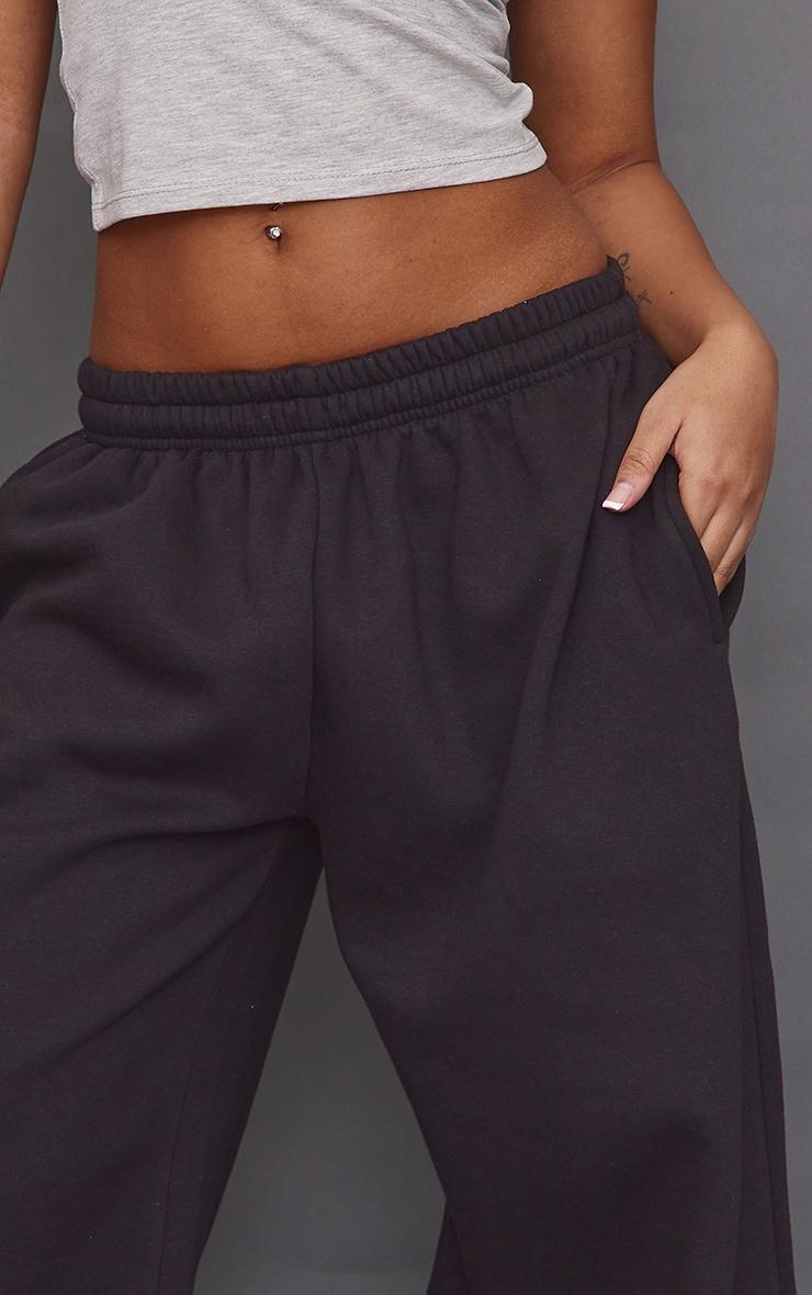Petite Black Super Wide Leg Elasticated Waist Sweatpants Product Image