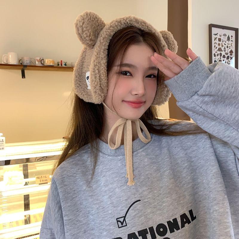 Bear Ear Faux Shearling Ear Muffs Product Image