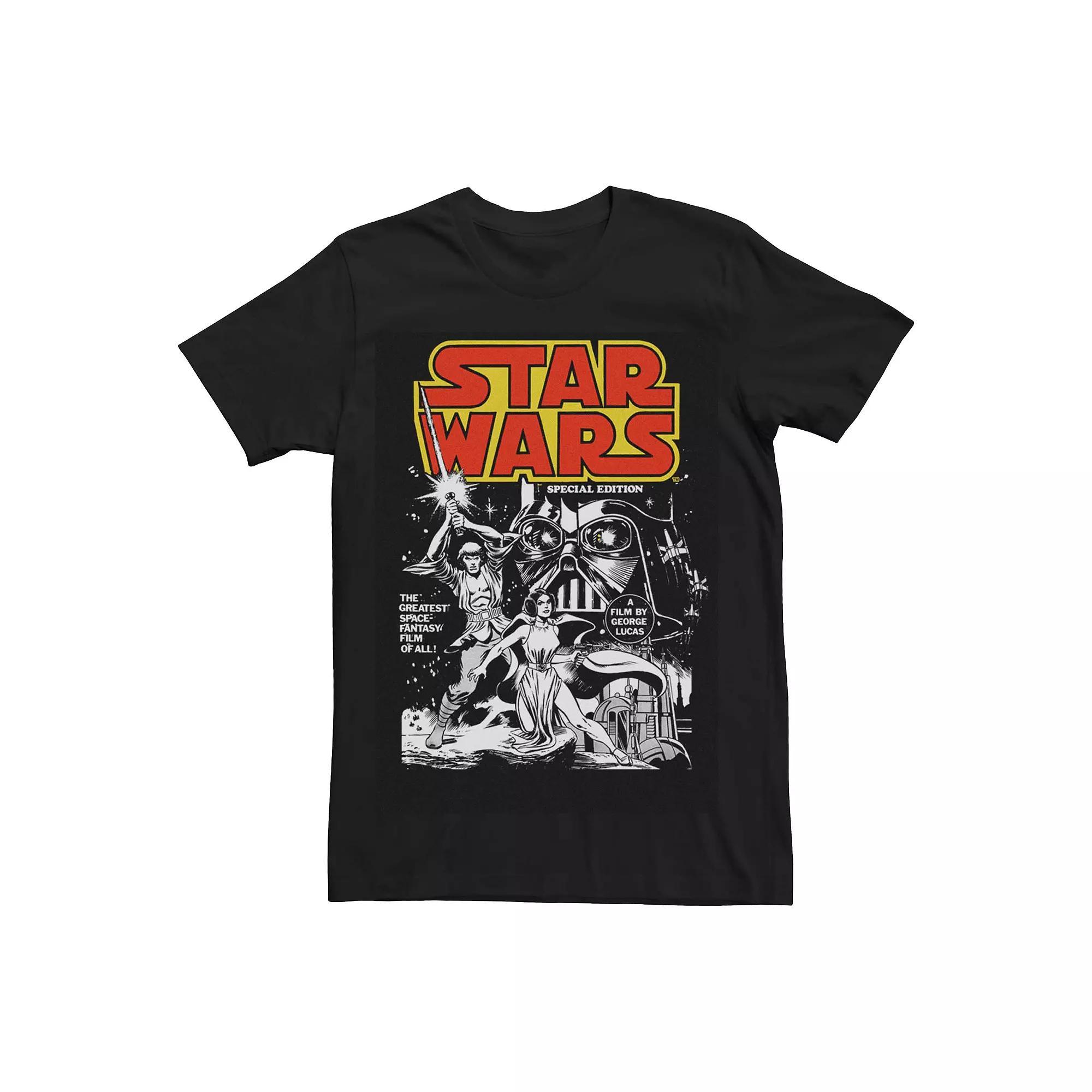 Men's Star Wars Vintage Black And White Cover Graphic Tee, Size: XXL Product Image