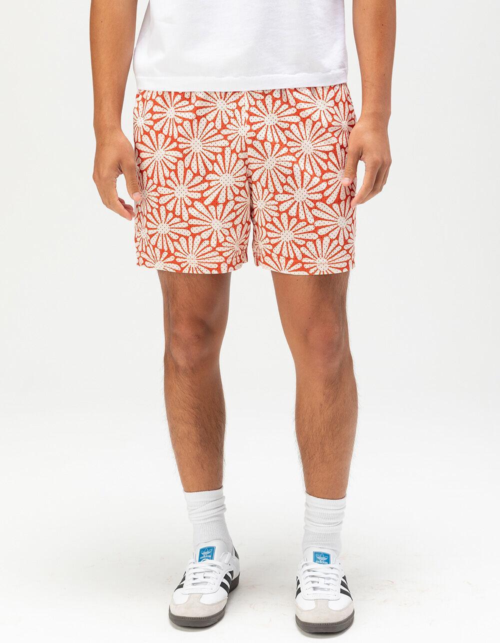 RSQ Mens 6" Mesh Shorts - ORANGE/WHITE Product Image