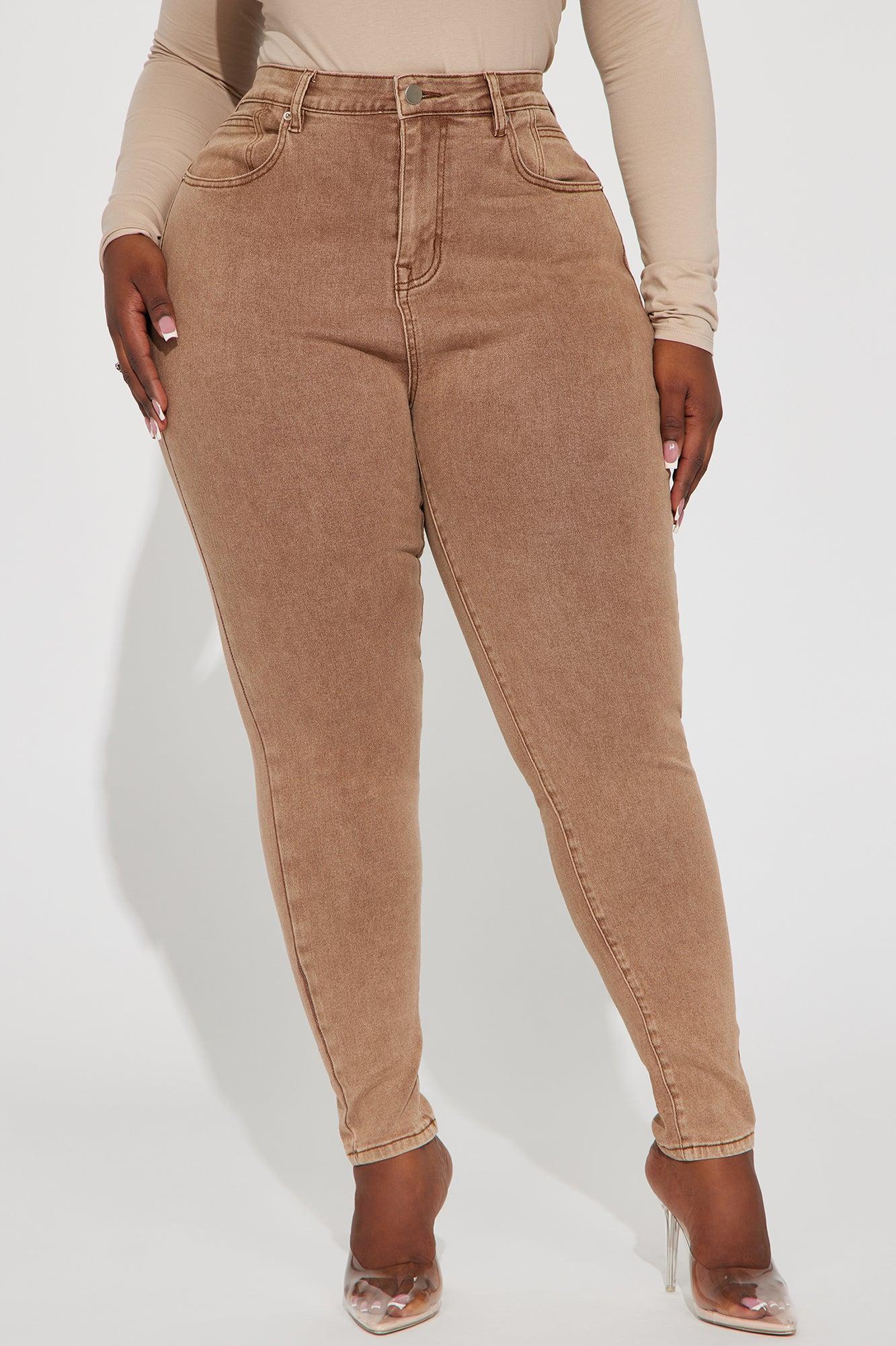 Shape Up Sculpting Stretch Skinny Jeans - Brown Product Image