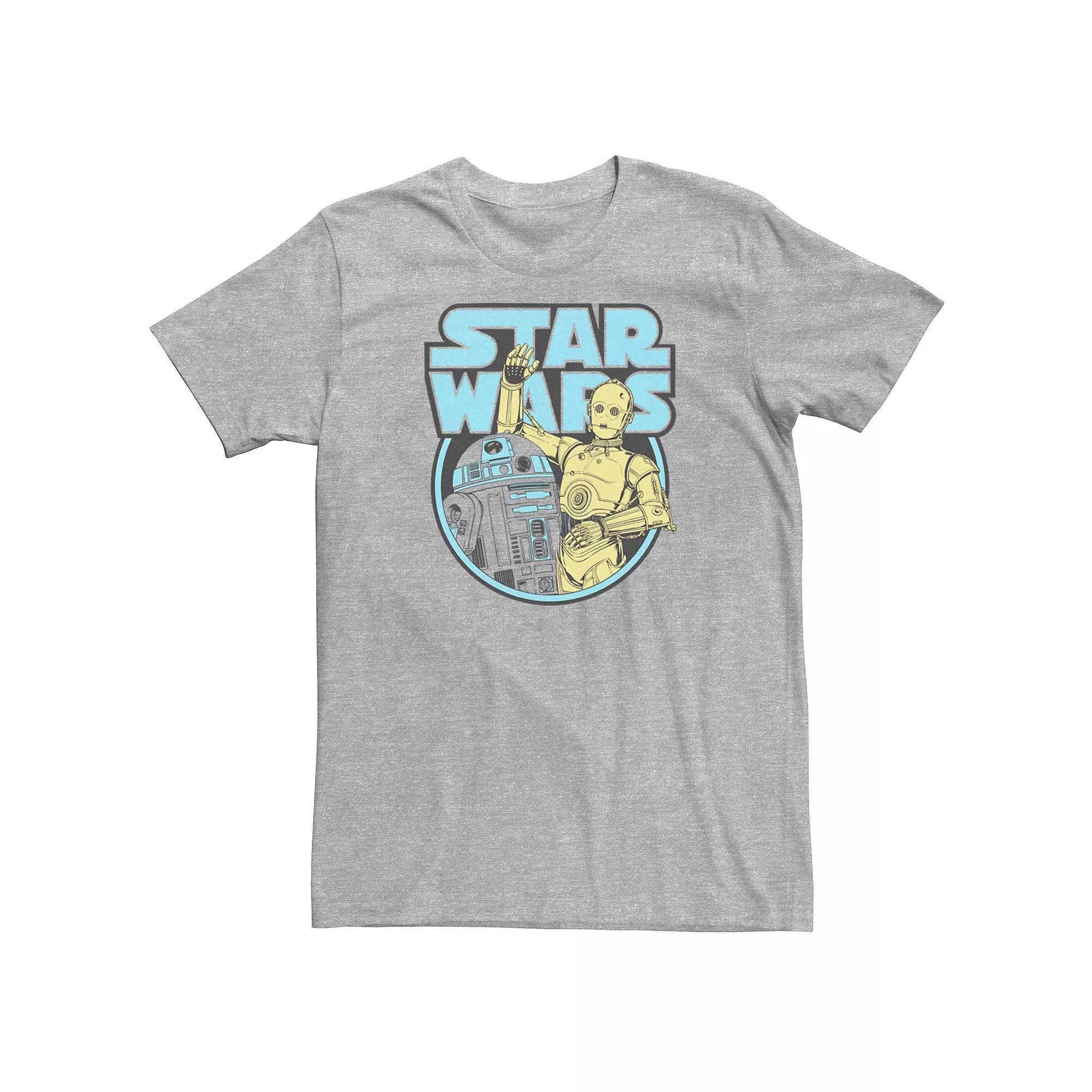 Big & Tall Star Wars C-3PO & R2-D2 Color Pop Star Wars Logo Tee, Men's, Size: 3XL Tall, Athletic Grey Product Image