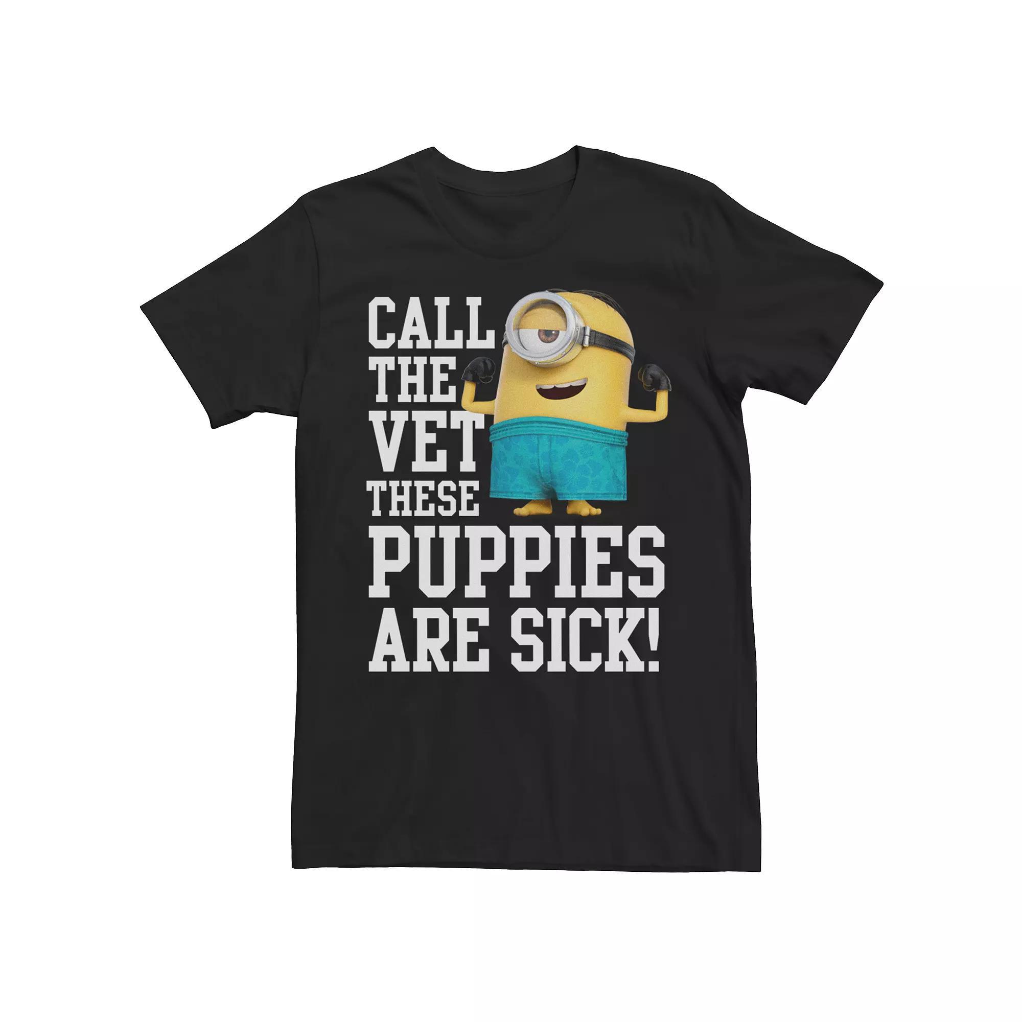 Men's Minions Sick Puppies Tee, Size: Medium, Black Product Image