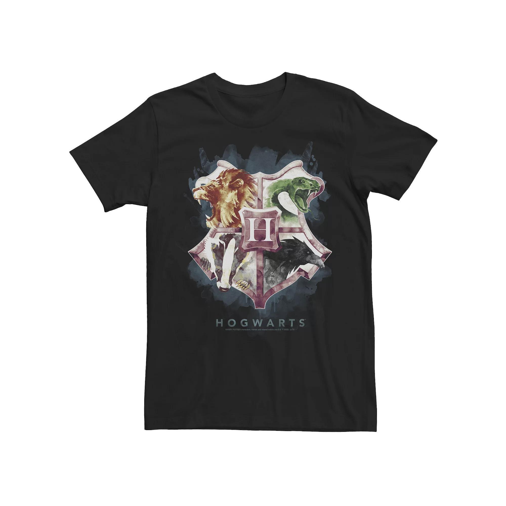 Men's Harry Potter Hogwarts Crest Watercolor Tee, Size: XXL, Black Product Image