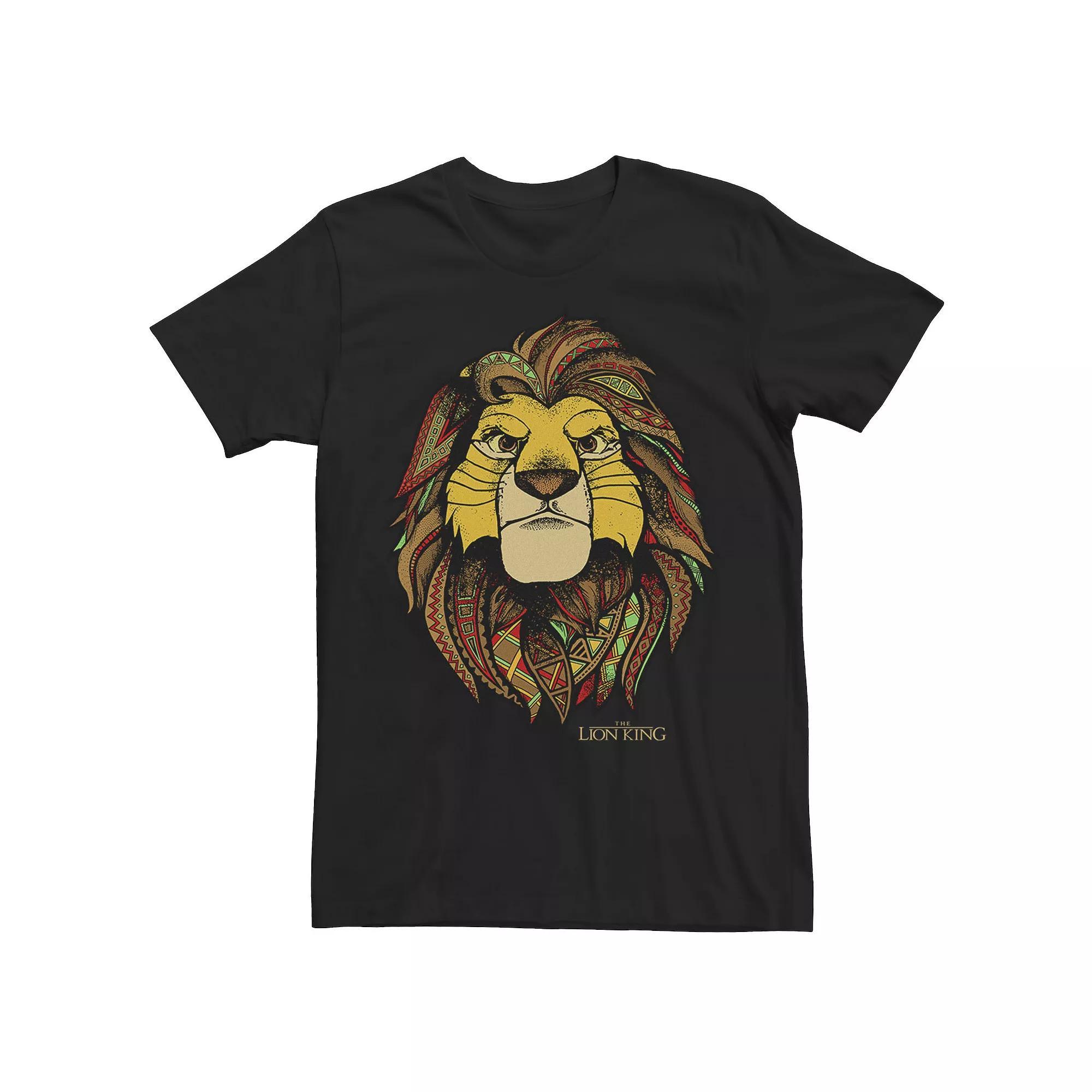Disney's The Lion King Men's Geometric Colorful Simba Tee, Size: XL, Black Product Image