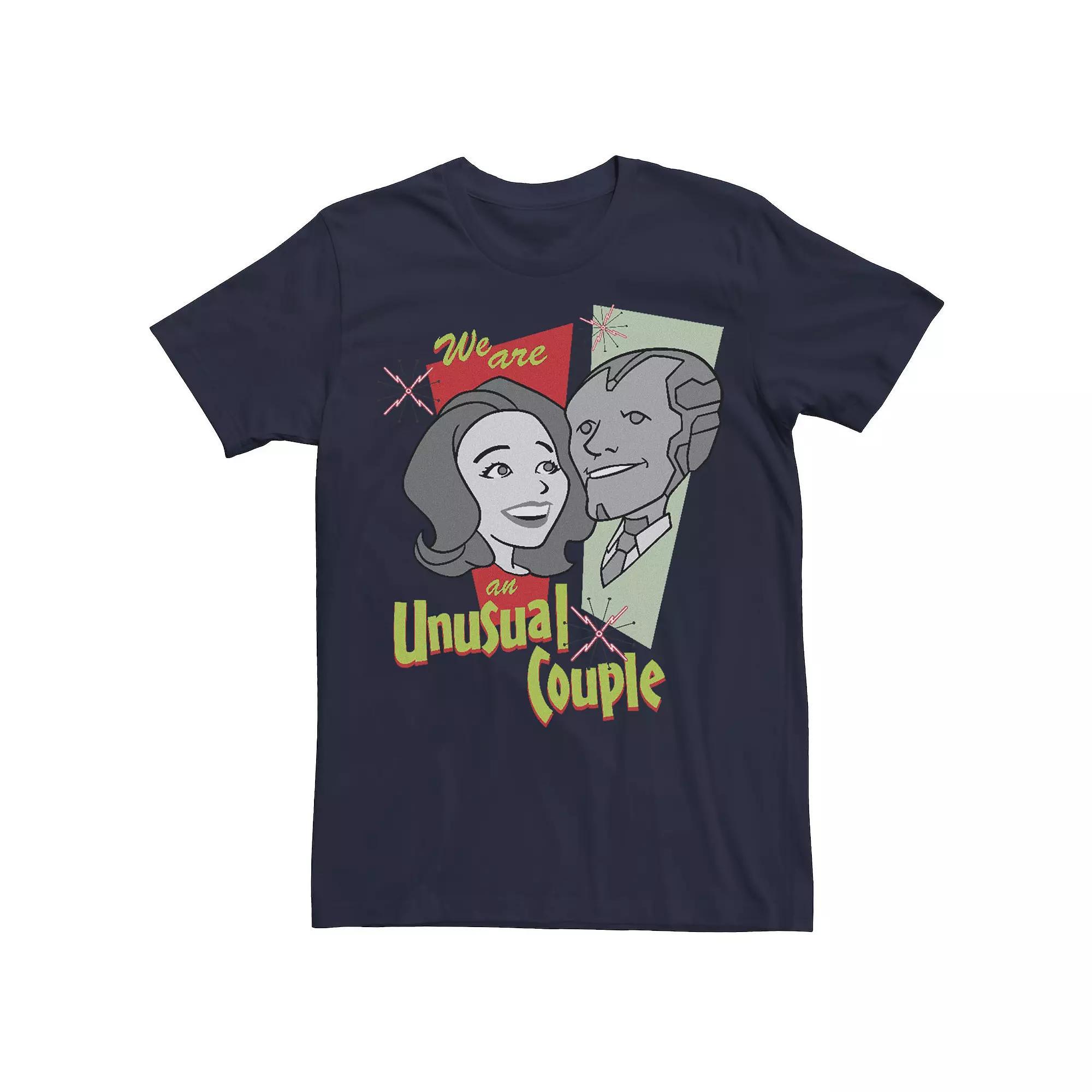 Men's Marvel WandaVision Panel Characters Unusual Couple Tee, Size: Large, Blue Product Image