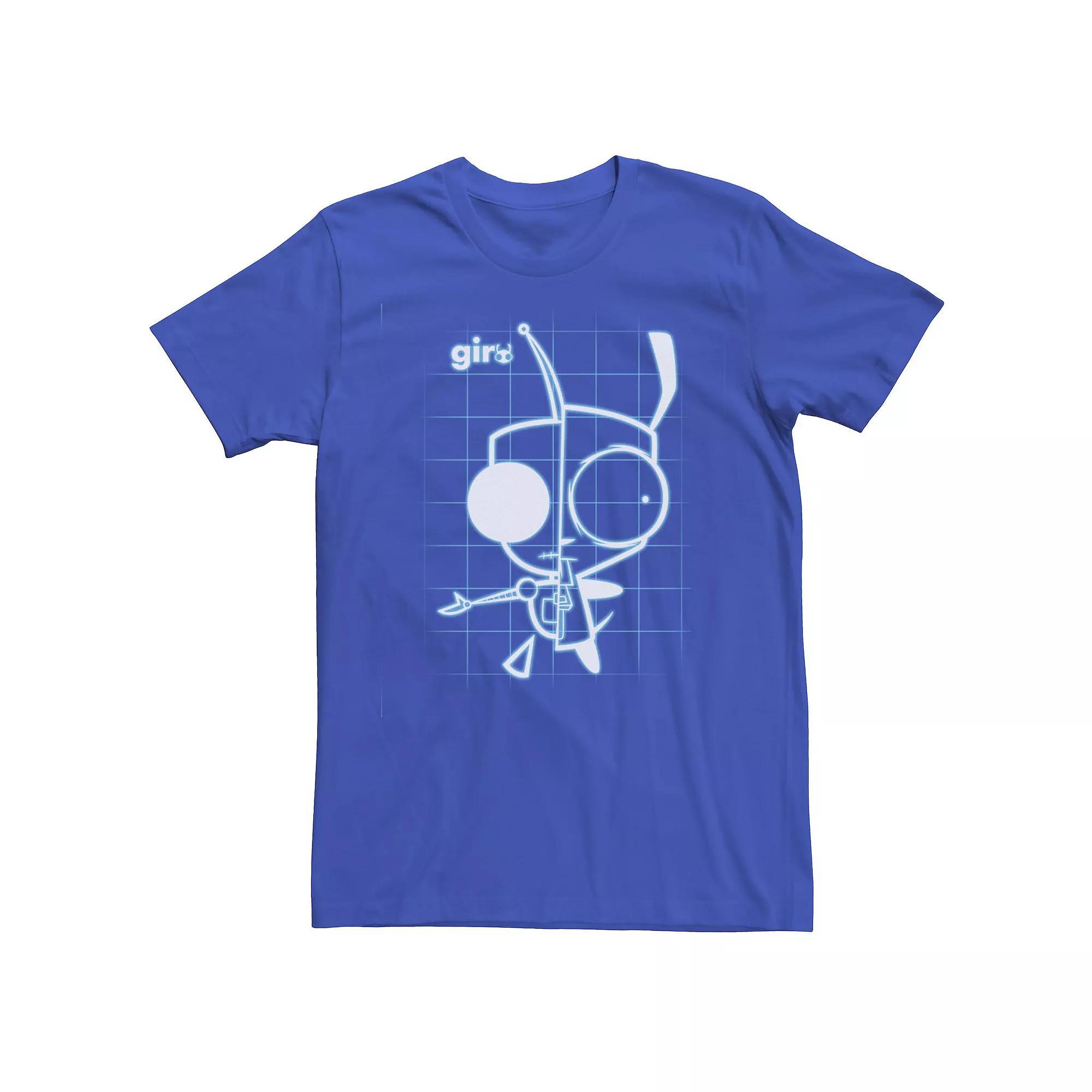 Men's Invader Zim Gir Schematic Tee, Size: Medium, Black Product Image