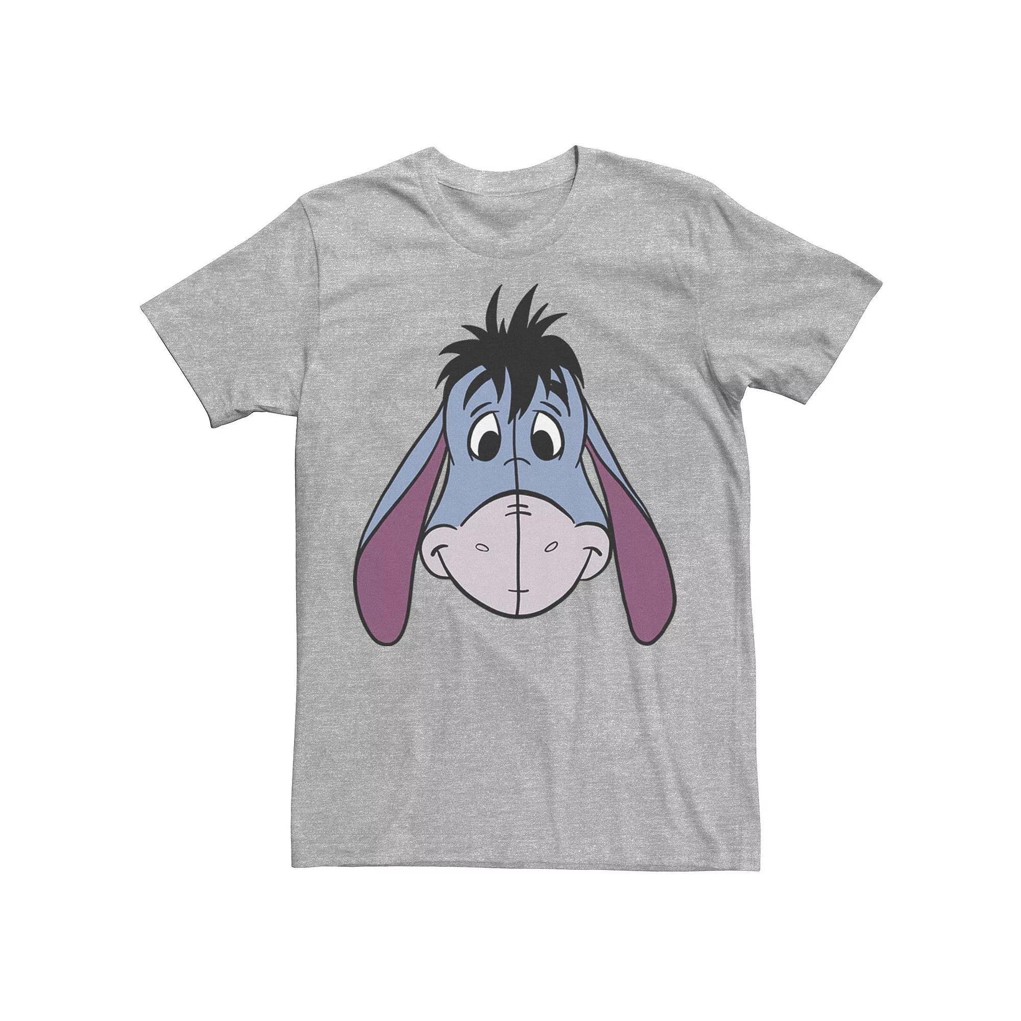 Disney's Winnie The Pooh Eeyore Men's Large Face Tee, Size: Small, Athletic Grey Product Image