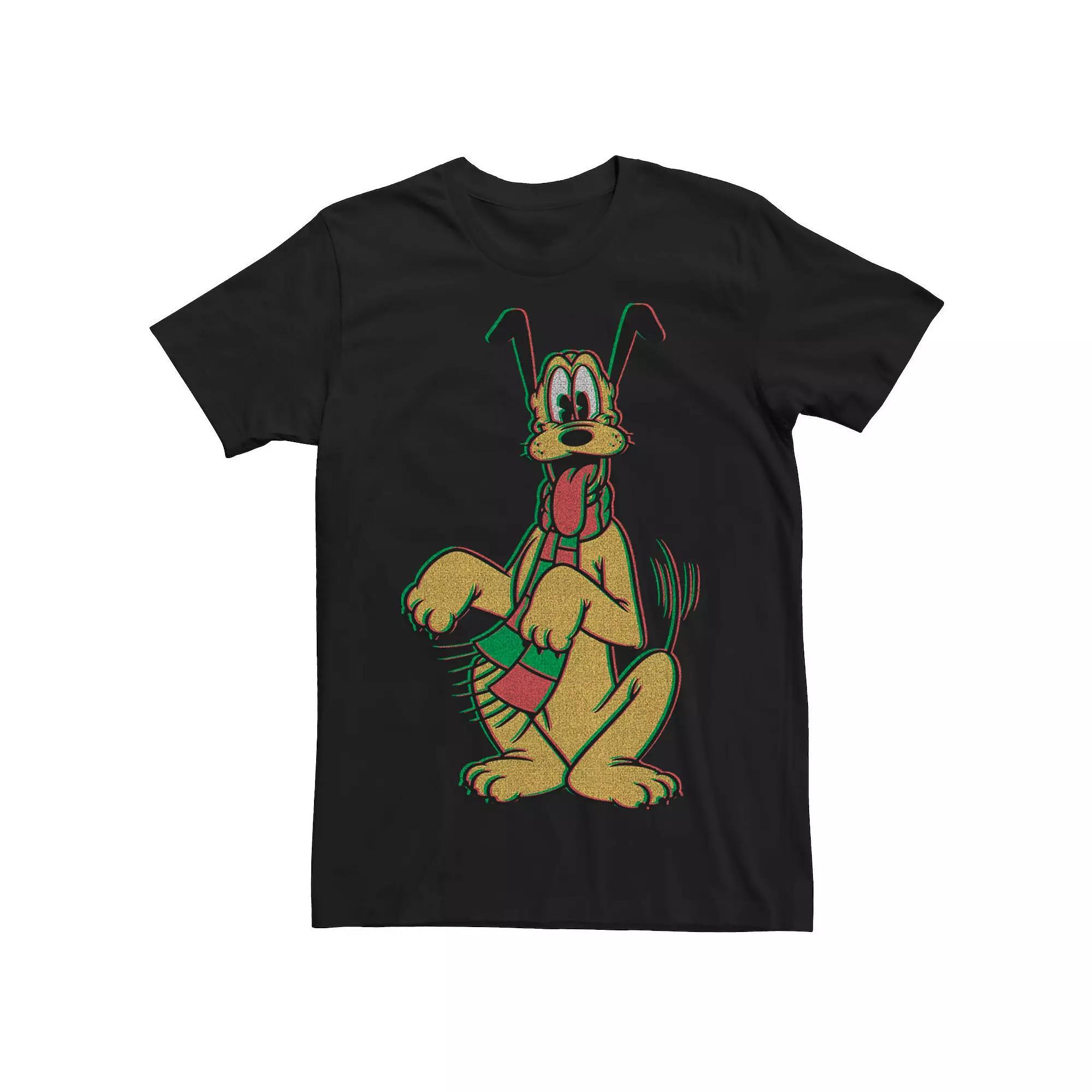 Disney's Pluto Men's Christmas Style Portrait Tee, Size: 3XL, Black Product Image