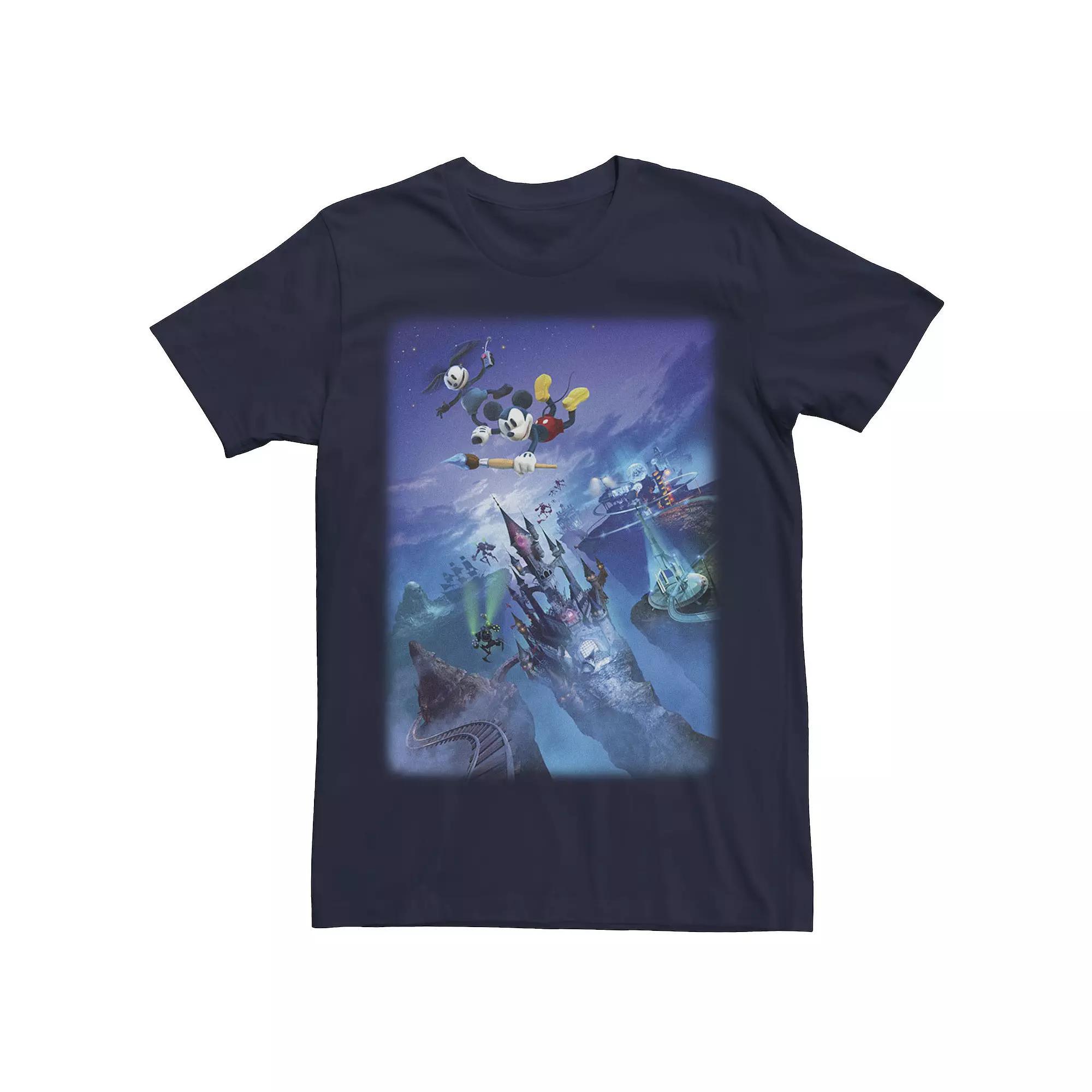 Disney's Epic Mickey Men's Gameplay Poster Tee, Size: Small, Blue Product Image