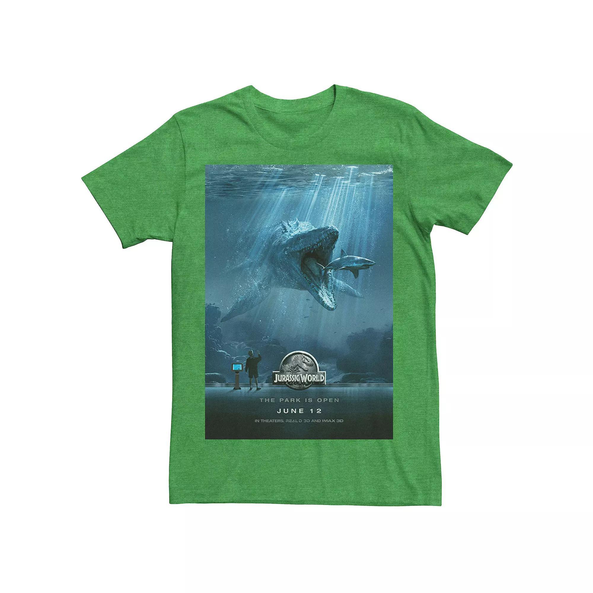 Men's Jurassic Park Keep Calm & Don't Move Graphic Tee, Size: XL, Navy Grey Product Image