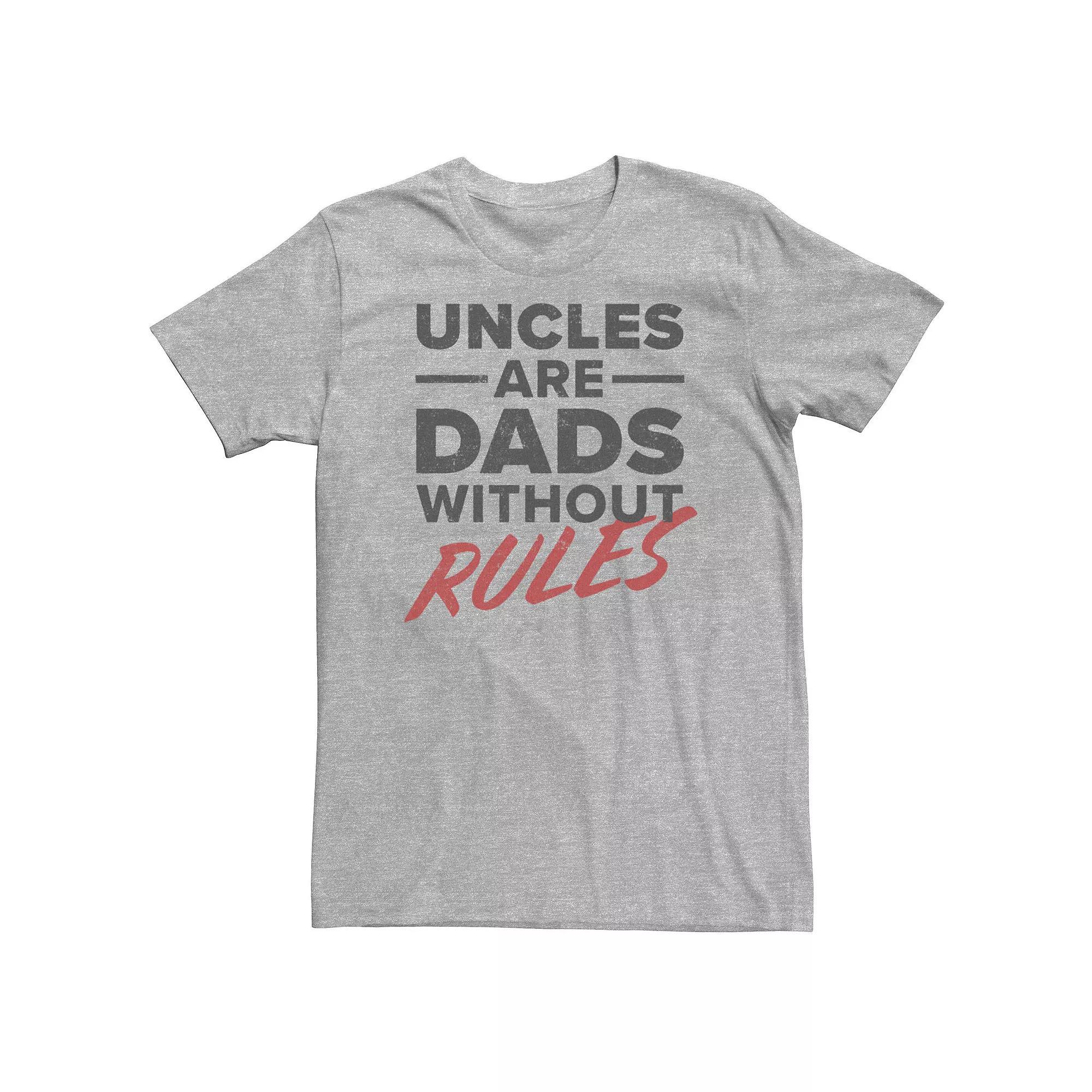 Big & Tall Father's Day Uncles Are Dads Without Rules Tee, Men's, Size: 4XL Tall, Athletic Grey Product Image