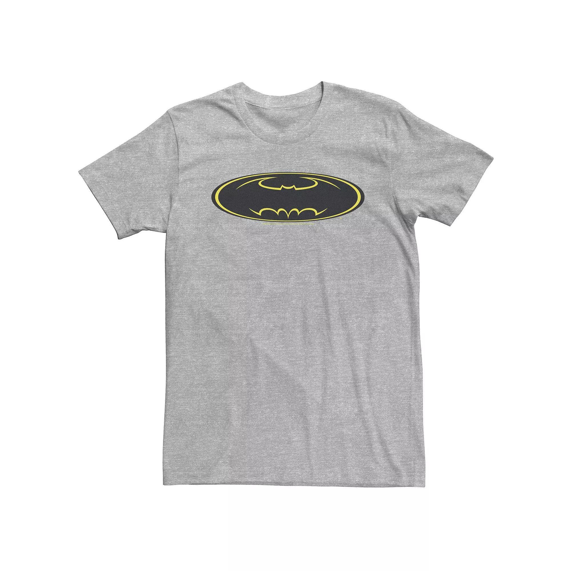 Big & Tall DC Comics Batman Yellow Line Chest Logo Tee, Men's, Size: 4XLT, Athletic Grey Product Image