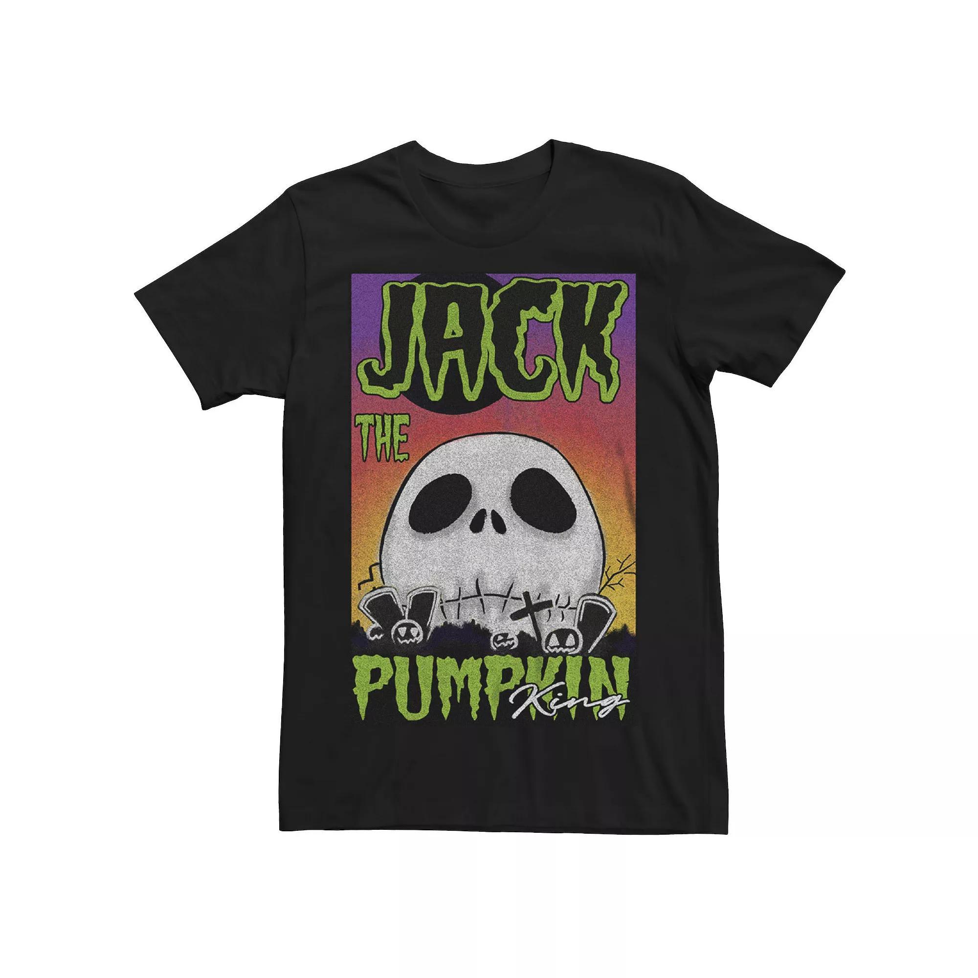 Big & Tall Disney Nightmare Before Christmas Jack The Pumpkin King Graveyard Graphic Tee, Men's, Size: XL Tall, Black Product Image