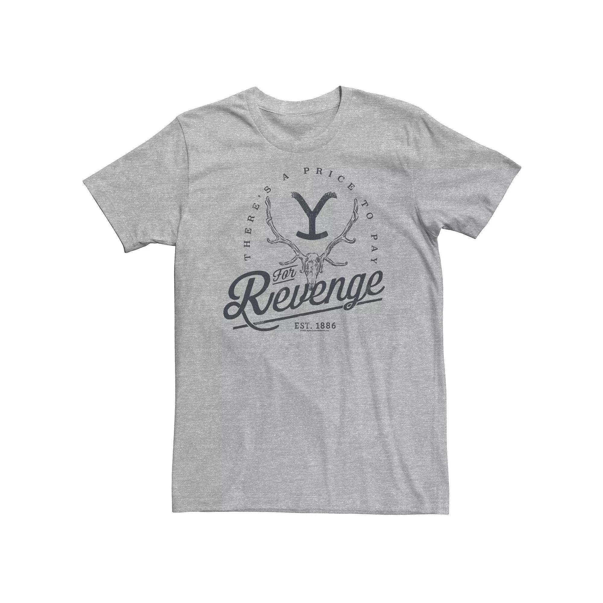 Big & Tall Yellowstone There's A Price To Pay For Revenge Tee, Men's, Size: 3XL Tall, Athletic Grey Product Image