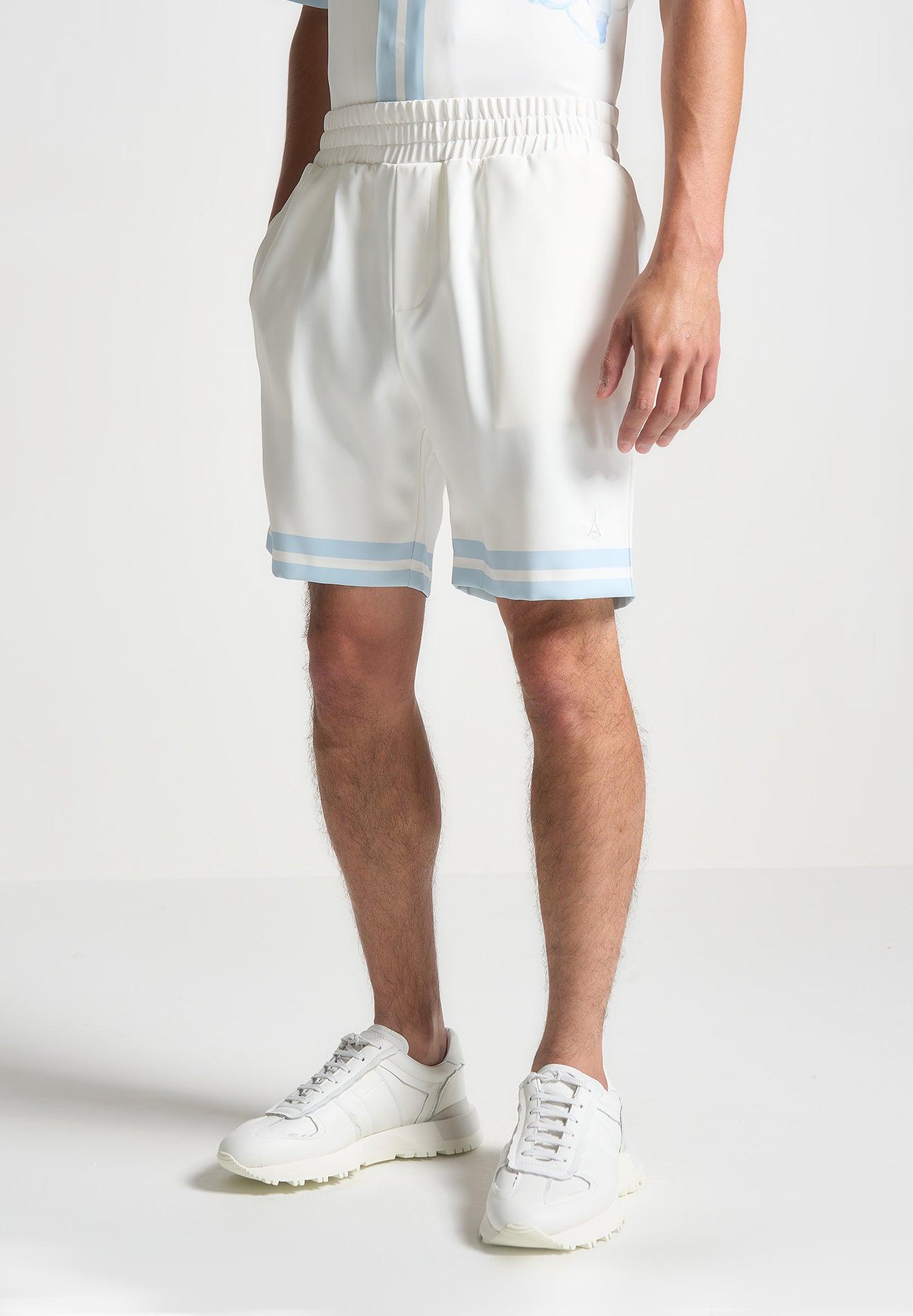 Floral Border Shorts - Blue Male Product Image