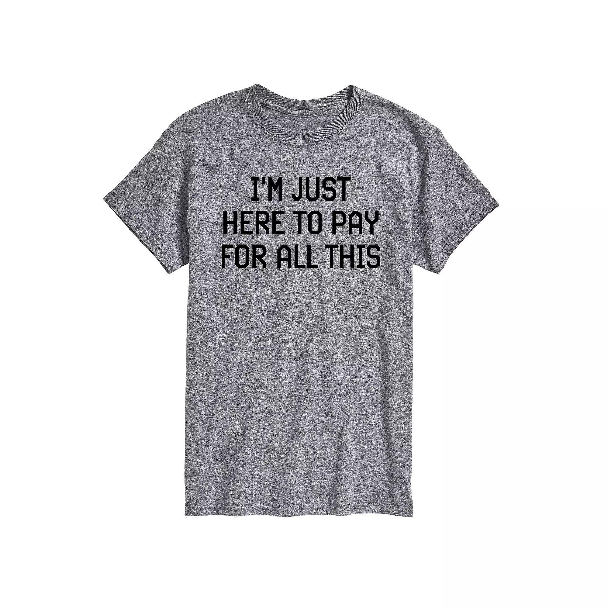 Big & Tall Just Here To Pay Graphic Tee, Mens Grey Gray Product Image