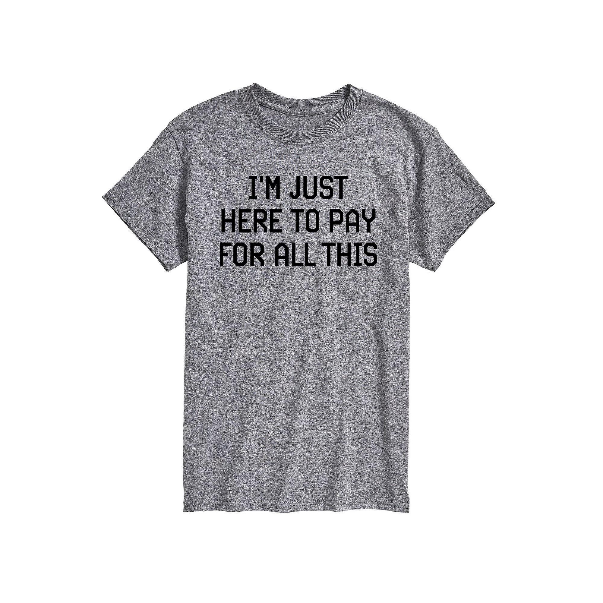 Big & Tall Just Here To Pay Graphic Tee, Mens Grey Gray Product Image