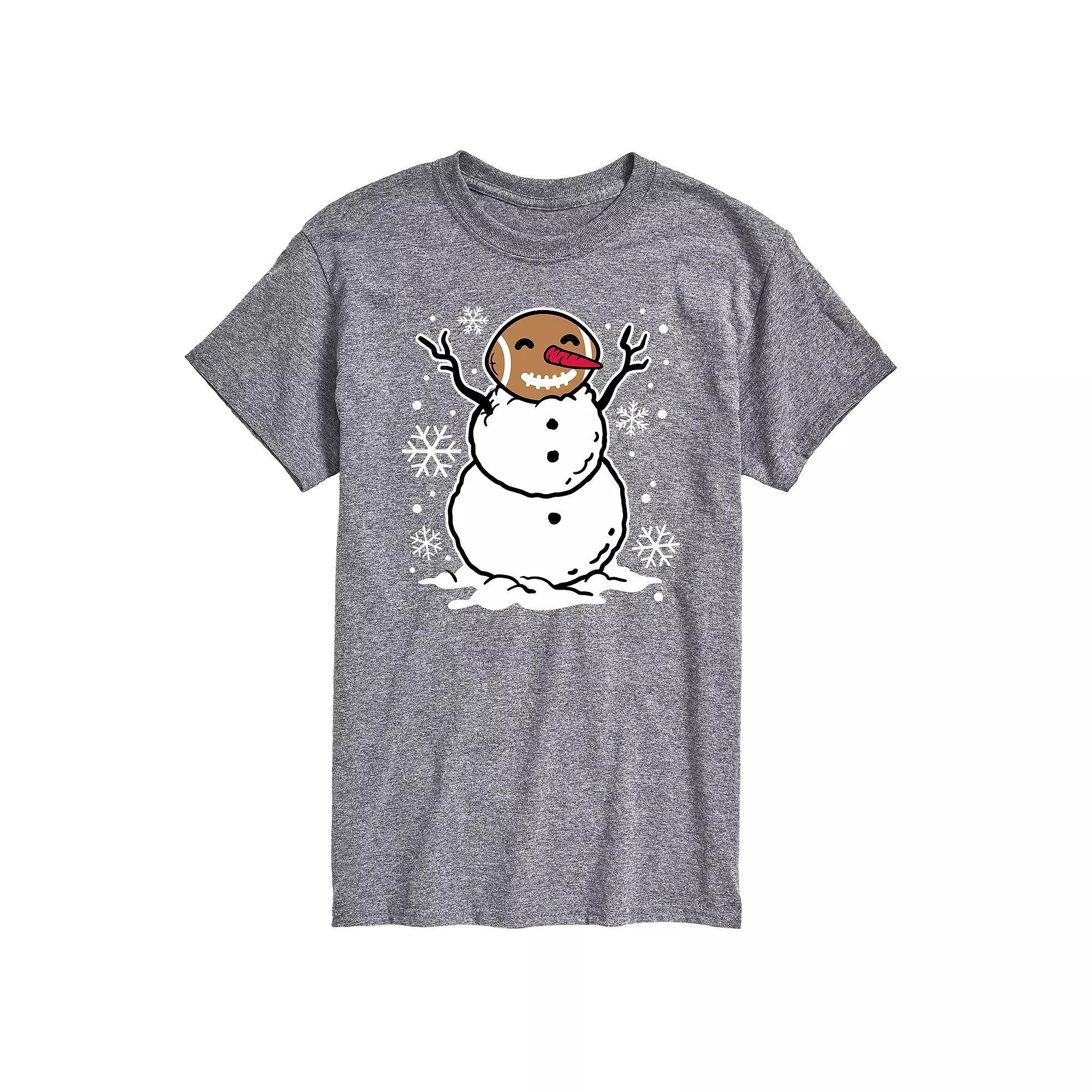 Big & Tall Football Snowman Tee, Men's, Size: 3XL Tall, Gray Product Image