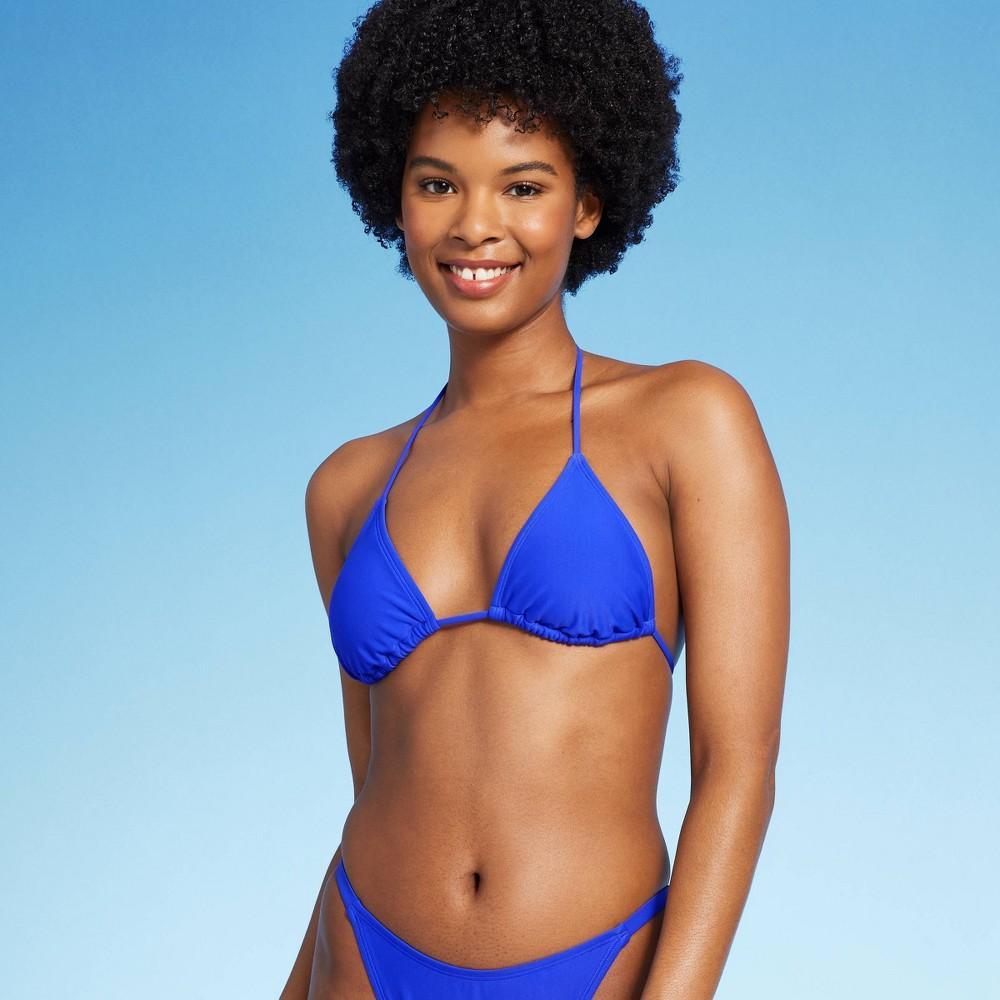 Women's Thin Strap Triangle Bikini Top - Wild Fable™ Peach XS Product Image
