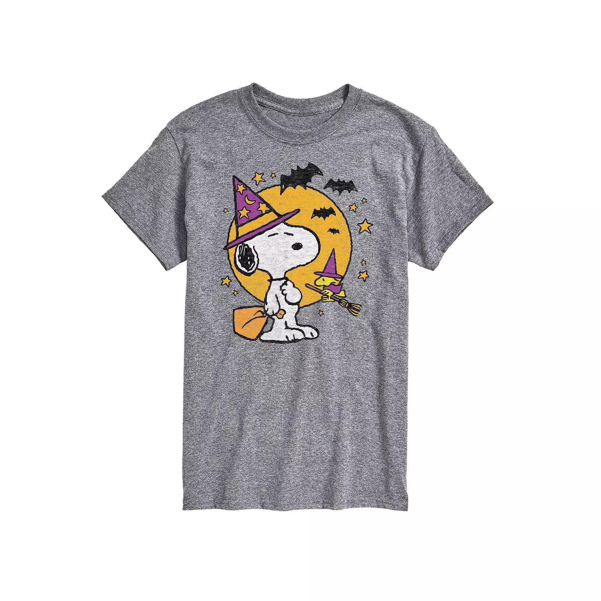 Men's Peanuts Snoopy & Woodstock Witchcraft Graphic Tee, Size: Large, Gray Product Image