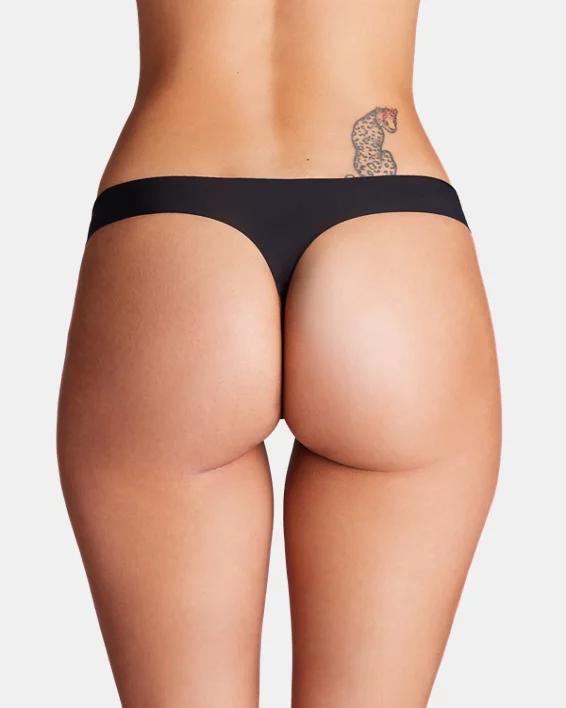 UA Pure Stretch Womens 3-Pack No Show Thong Product Image