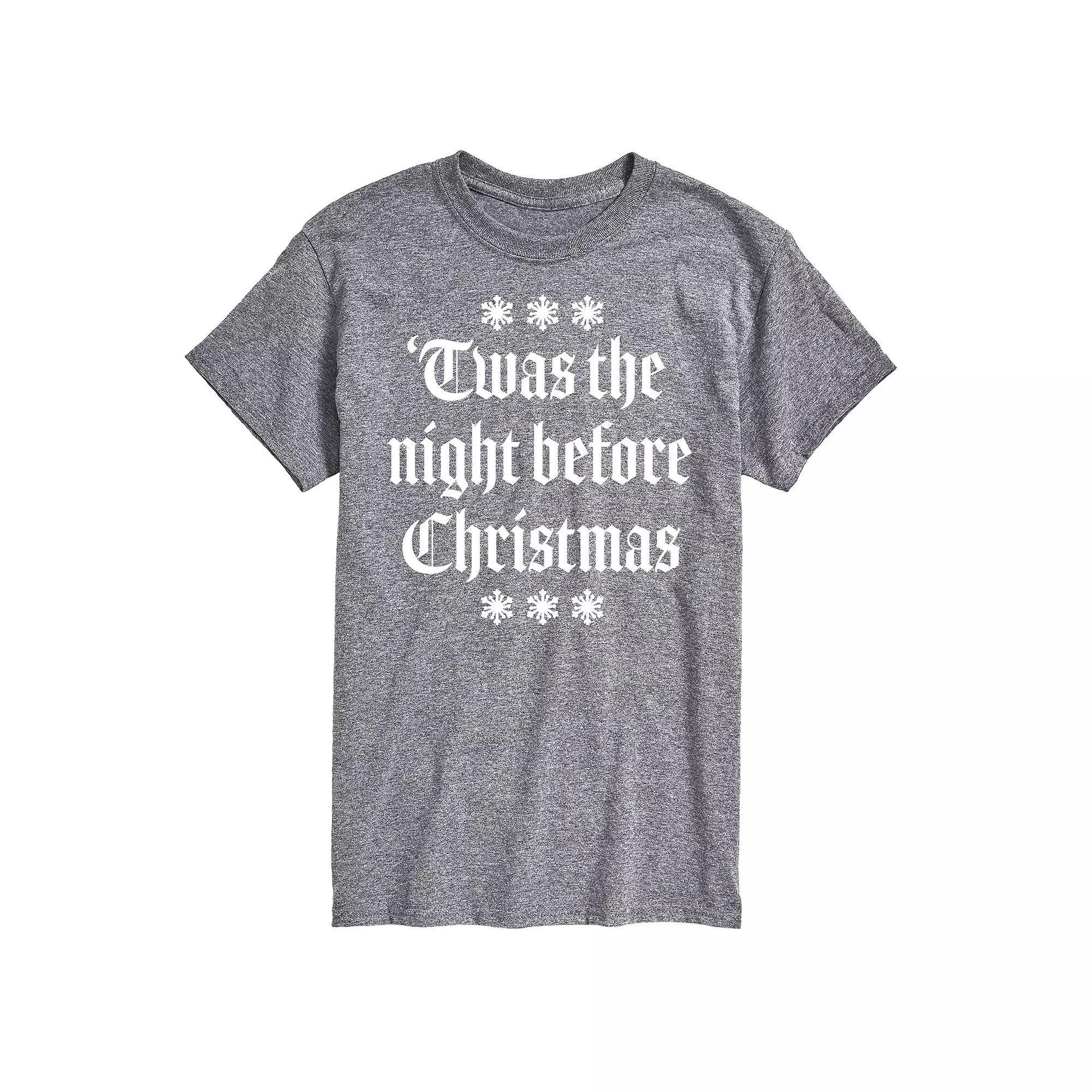 Men's Twas The Night Before Christmas Graphic Tee, Size: Medium, Red Product Image