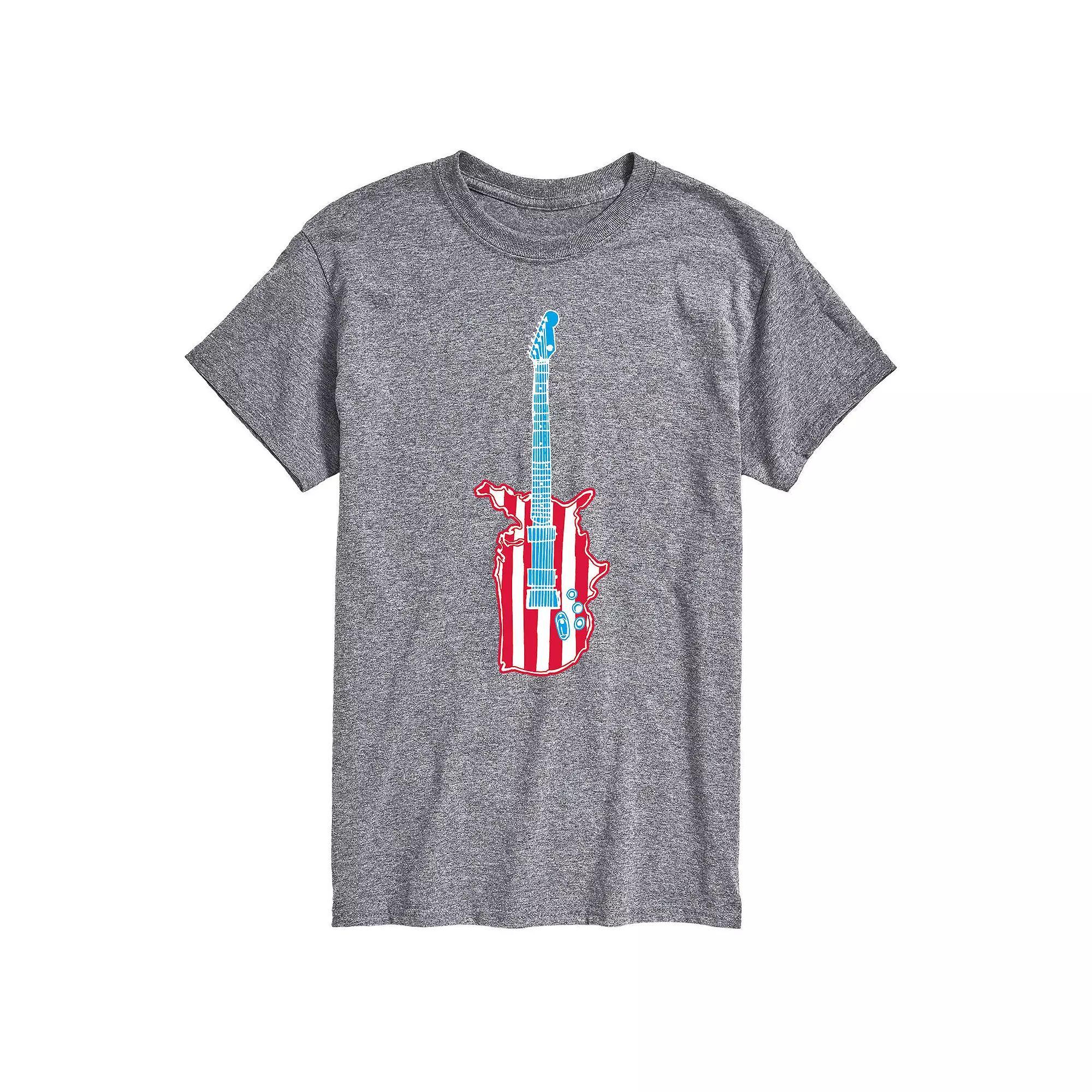 Big & Tall USA Guitar Tee, Mens Blue Product Image