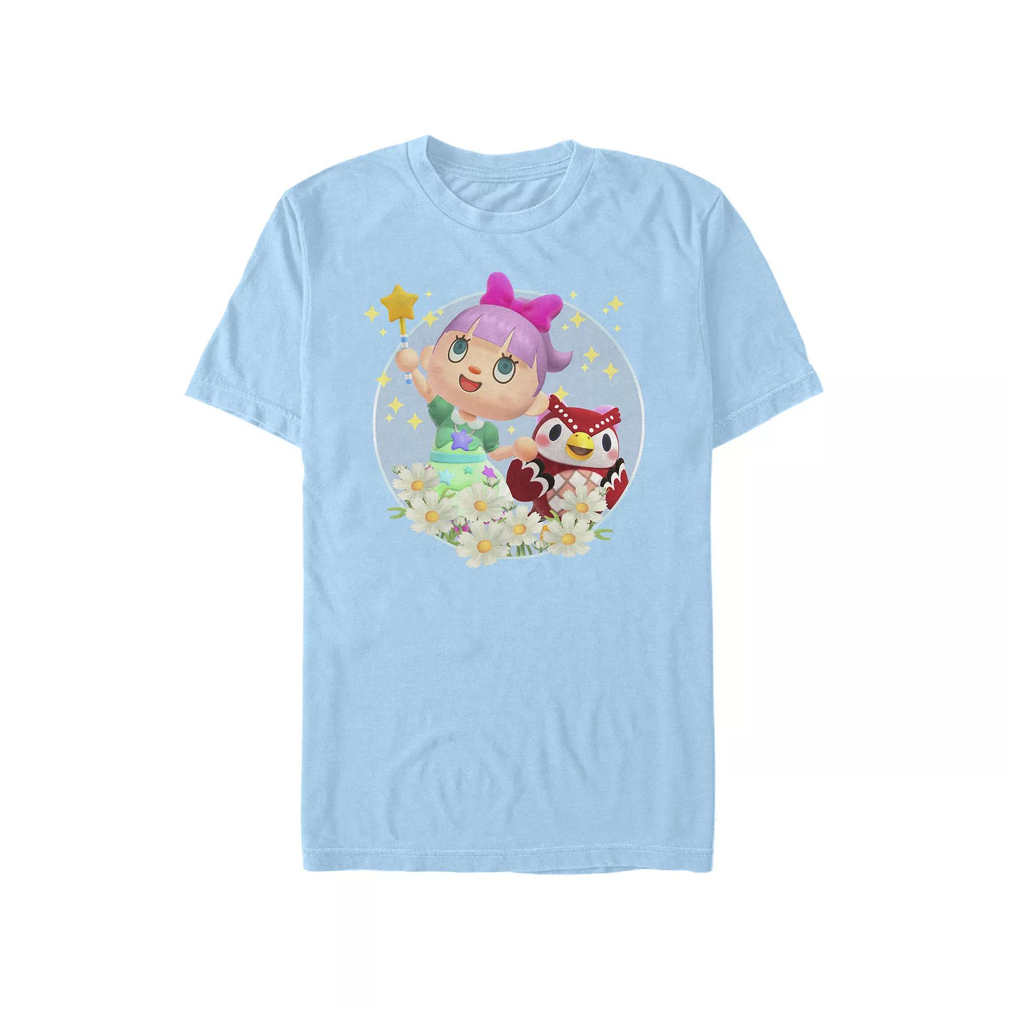 Men's Animal Crossing New Horizons Villager & Celeste Portrait Tee, Size: XXL, Royal Grey Product Image