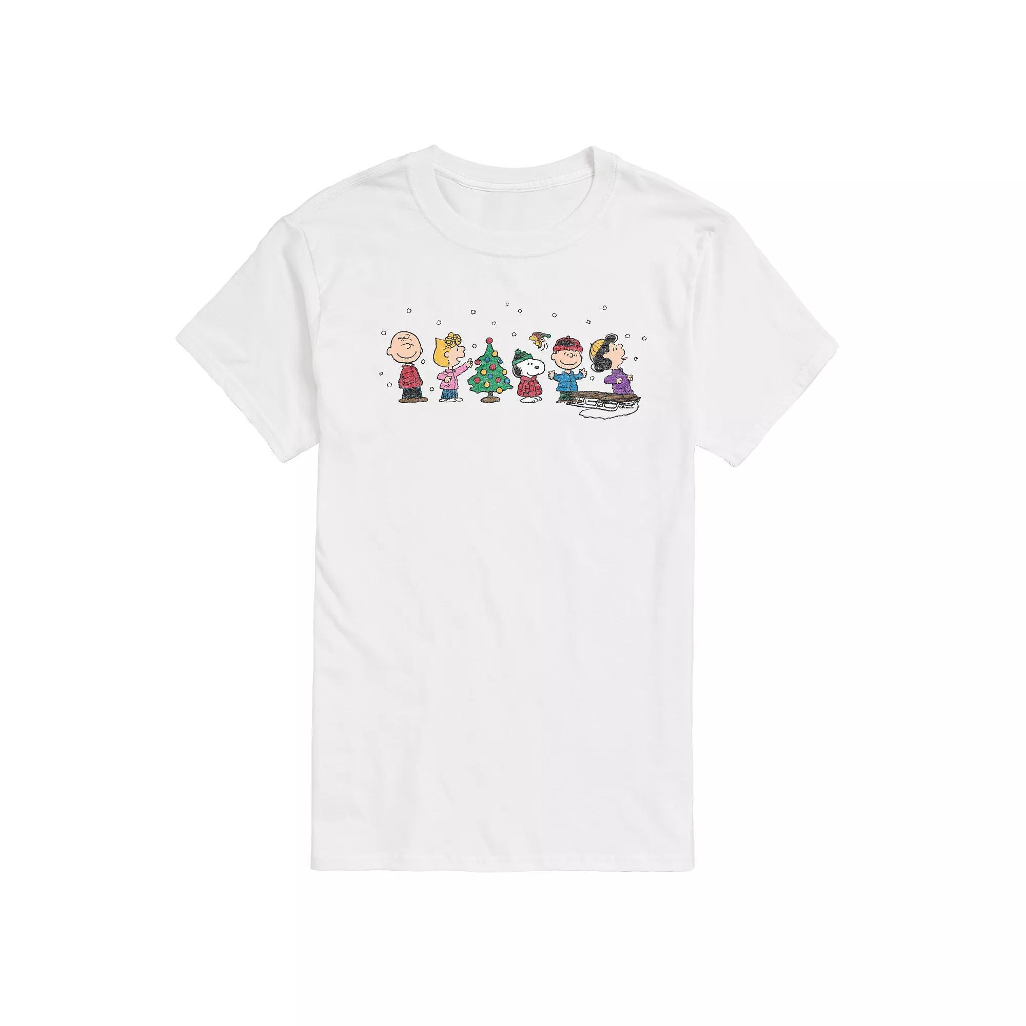 Big & Tall Peanuts Christmas Group Graphic Tee, Men's, Size: 3XB, White Product Image