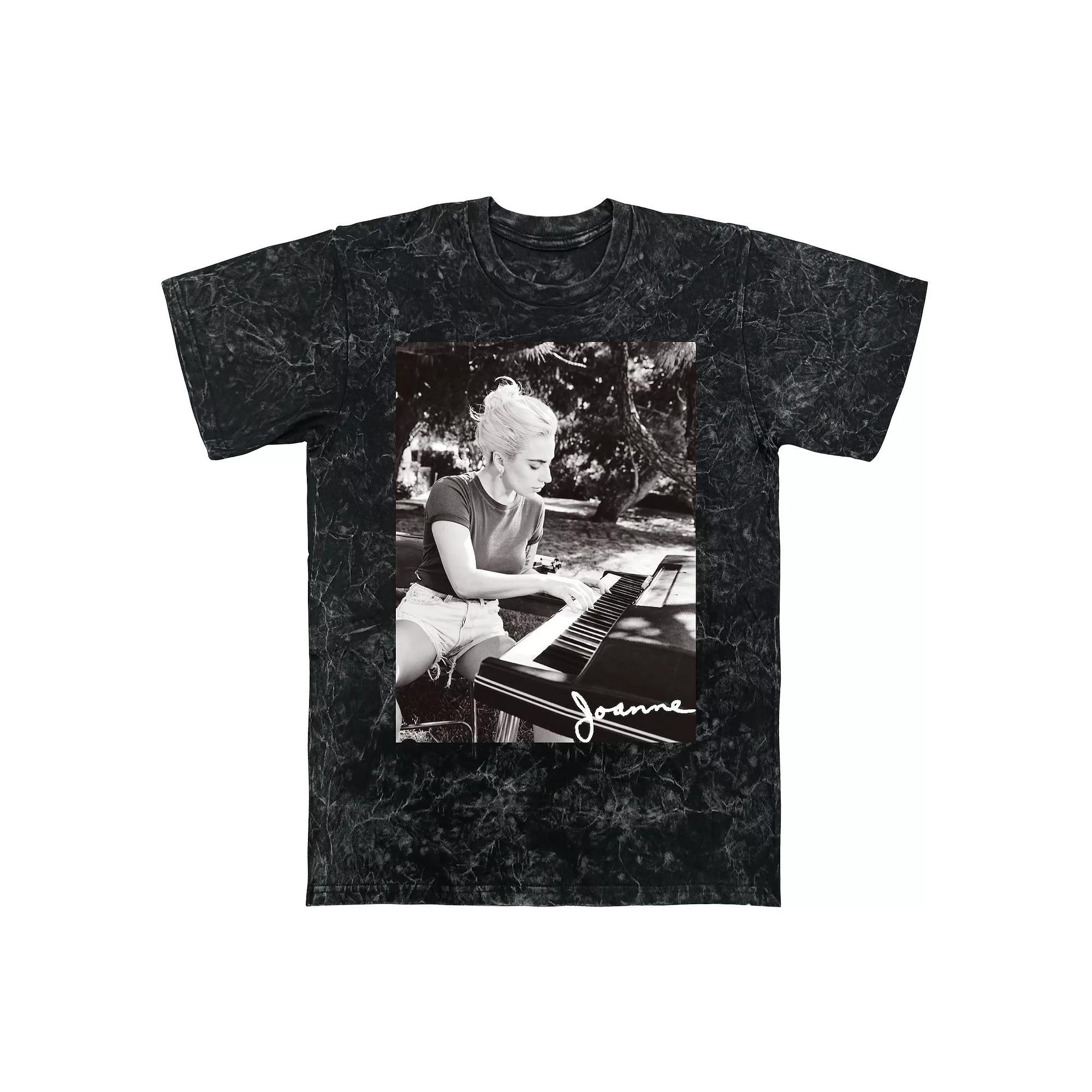 Men's Lady Gaga Joanne Piano Mineral Wash Graphic Tee, Size: Large, Black Mineral Wash Product Image