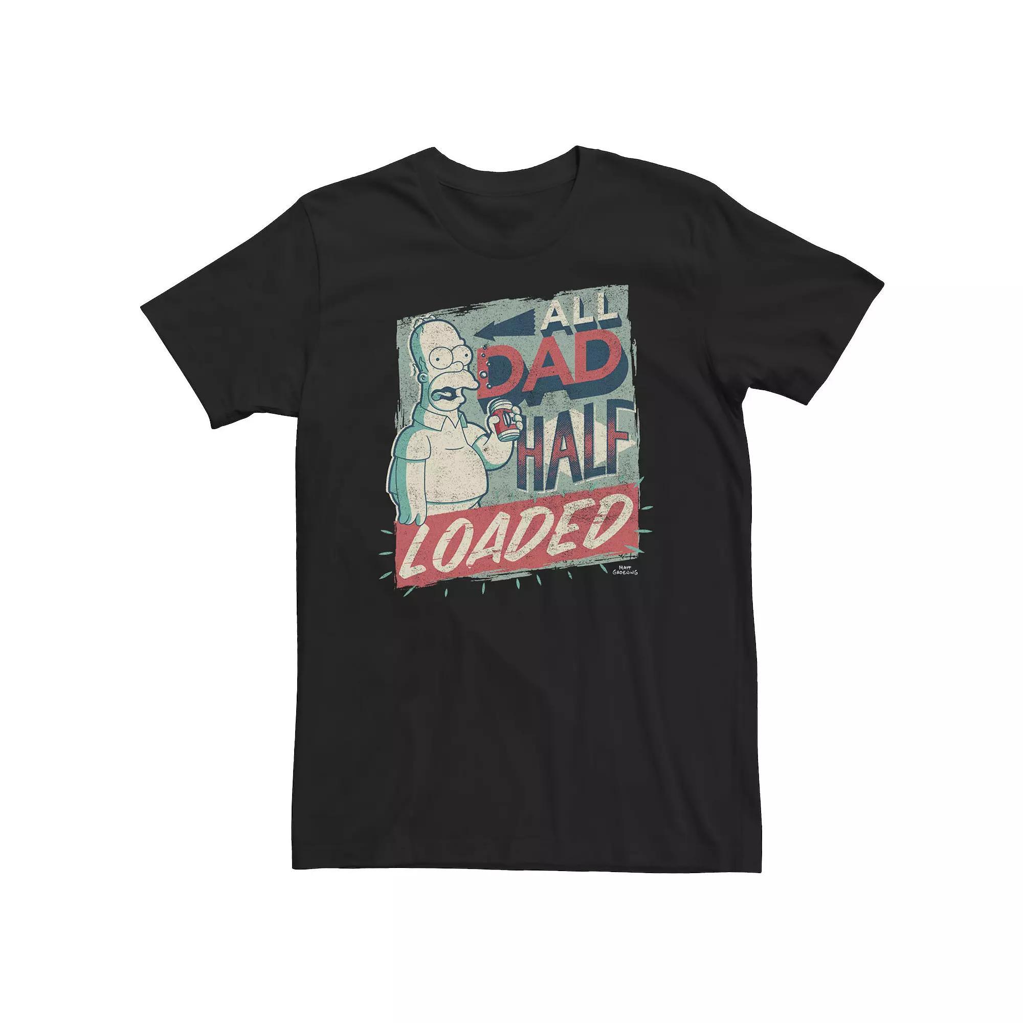 Big & Tall The Simpsons Homer All Dad Half Loaded Poster Tee, Men's, Size: 3XL Tall, Black Product Image