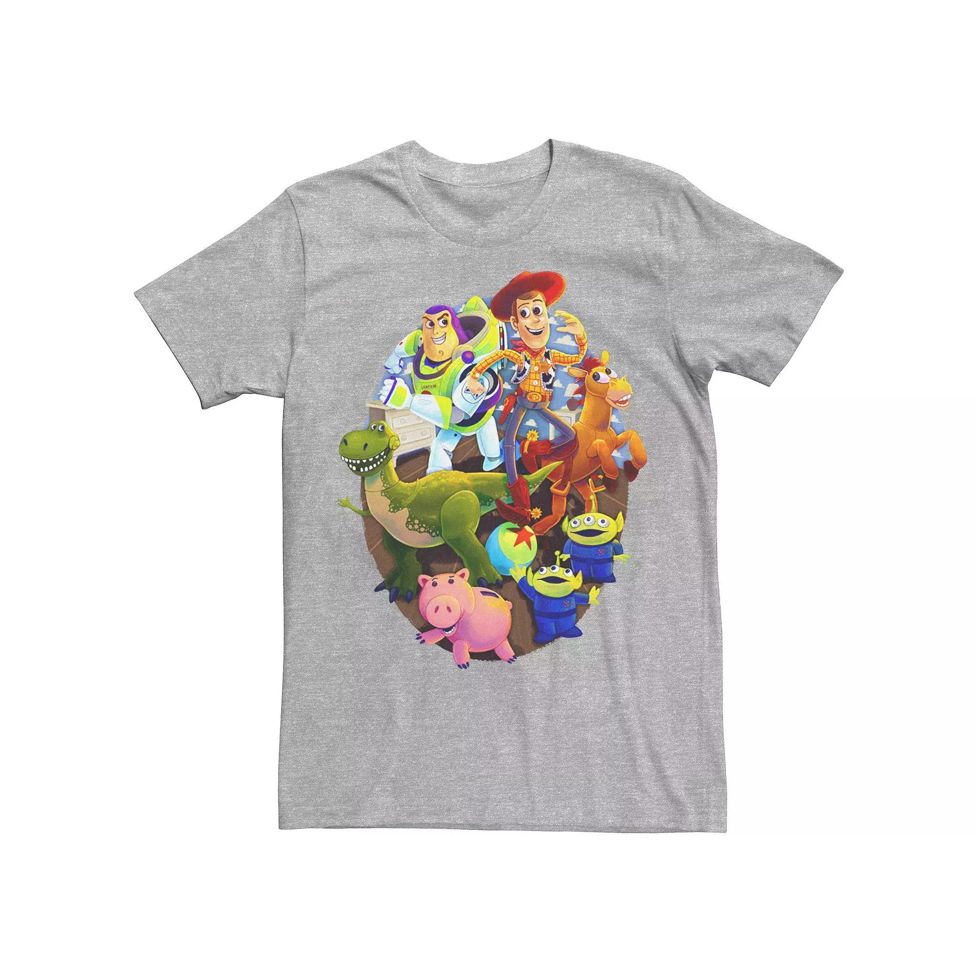 Disney / Pixars Toy Story Mens Main Cast Circle Logo Tee Athletic Grey Product Image