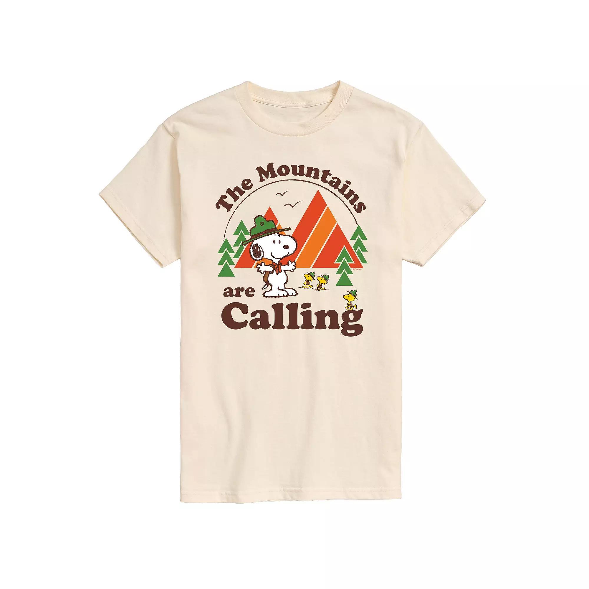 Mens Peanuts Mountains Are Calling Tee Product Image
