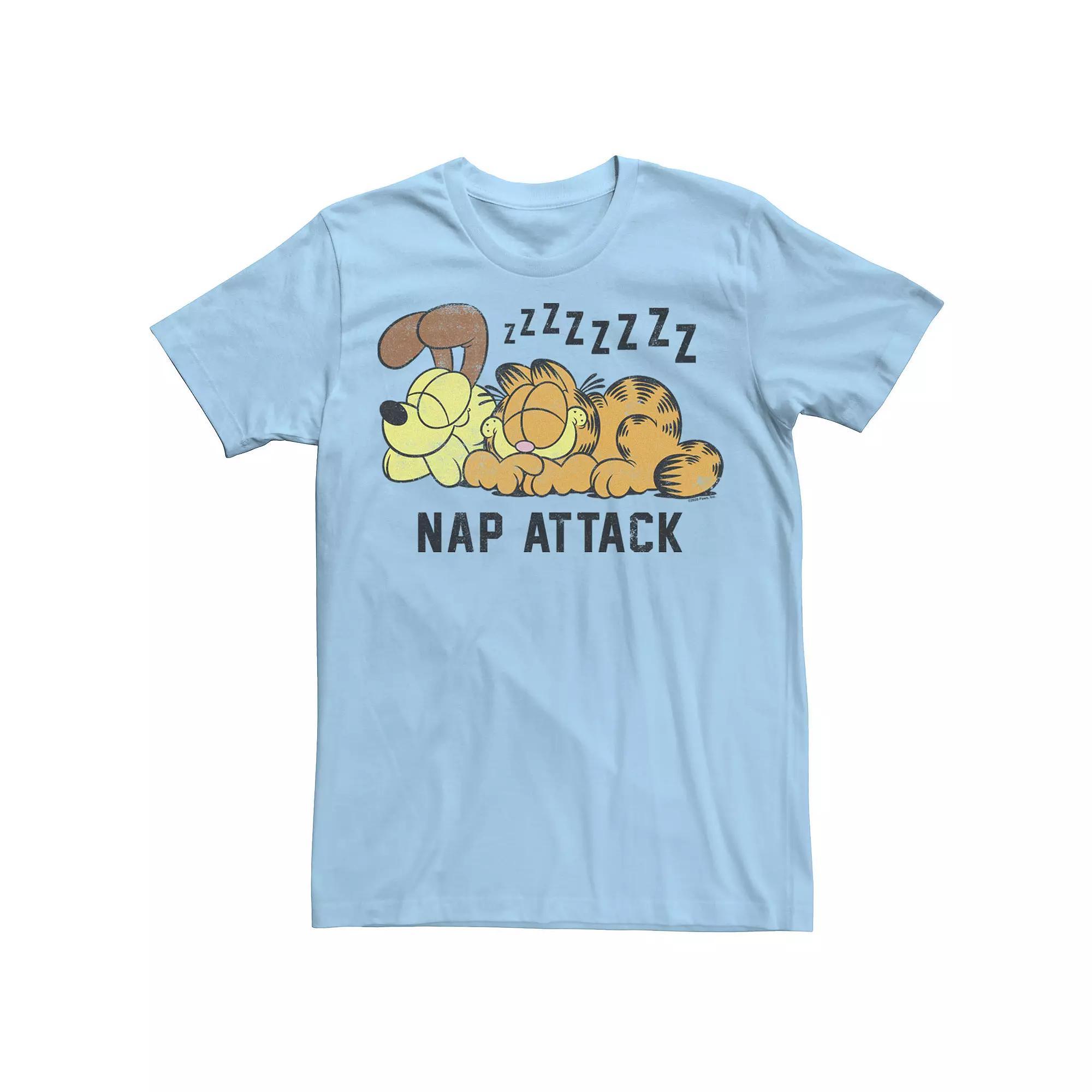 Men's Garfield Nap Attack Text Tee, Size: Large, Light Blue Product Image